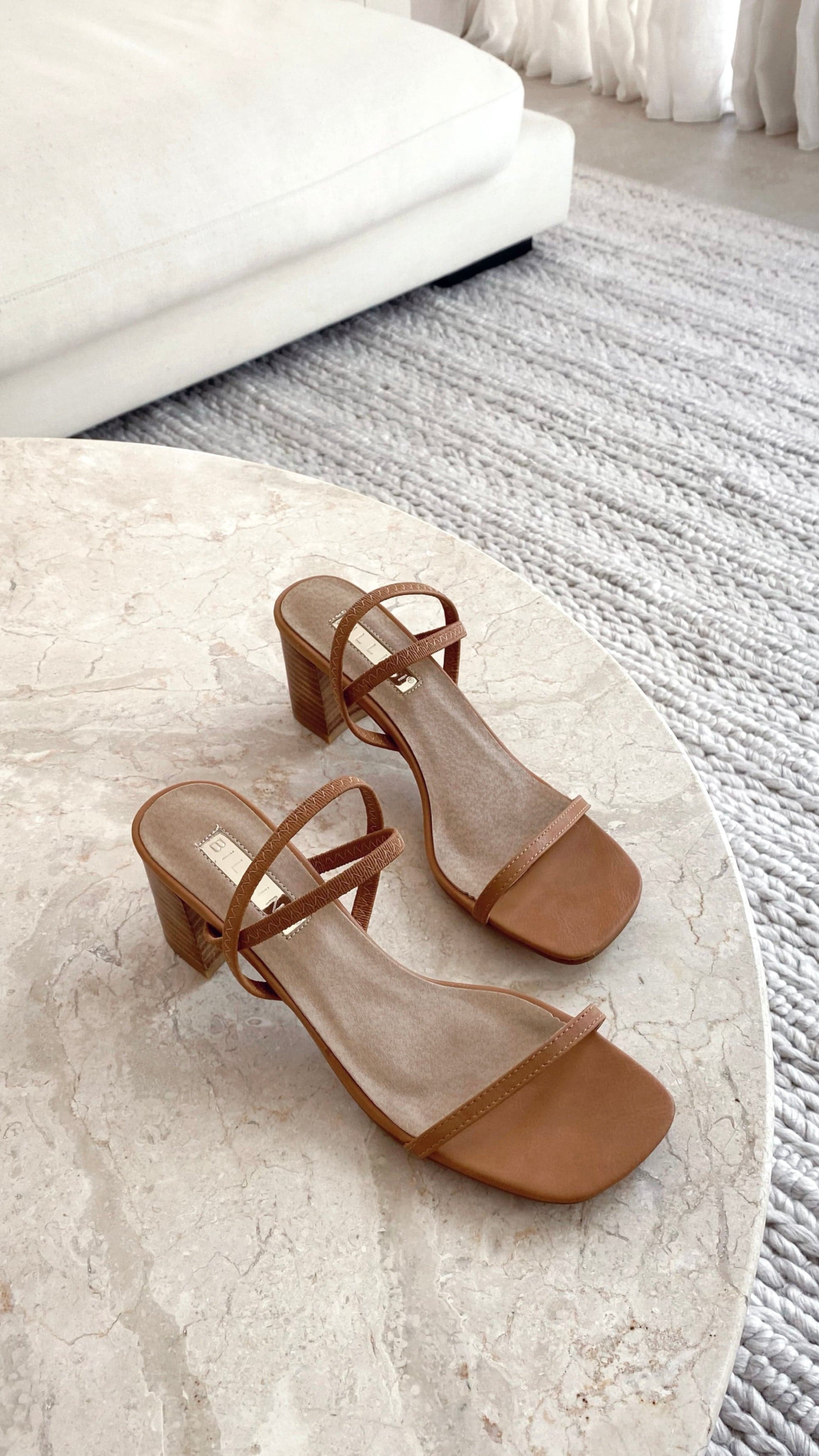 Balton Mule Heel Shoes for Women - Sugar Brown & Natural Leather Slip-On Loafers - Comfortable Casual & Office Wear for Everyday Style
