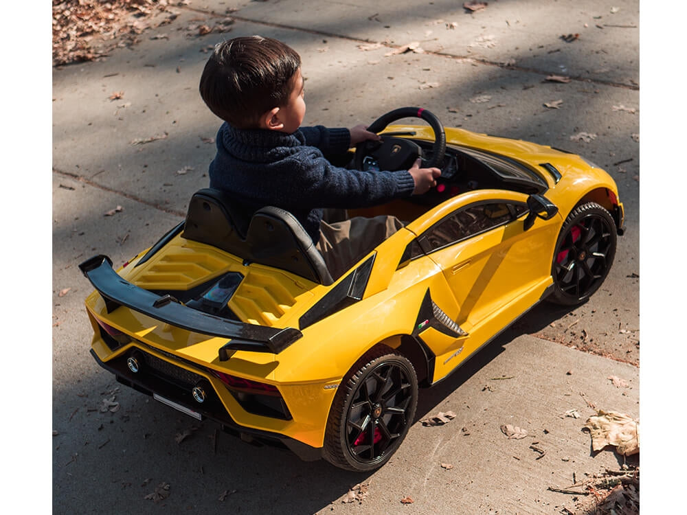 12V Lamborghini Aventador SVJ Kids Ride On Car with Parent Remote Control - Red Electric Toy Vehicle for Boys & Girls - Perfect for Birthday Gifts, Outdoor Play & Driveway Fun