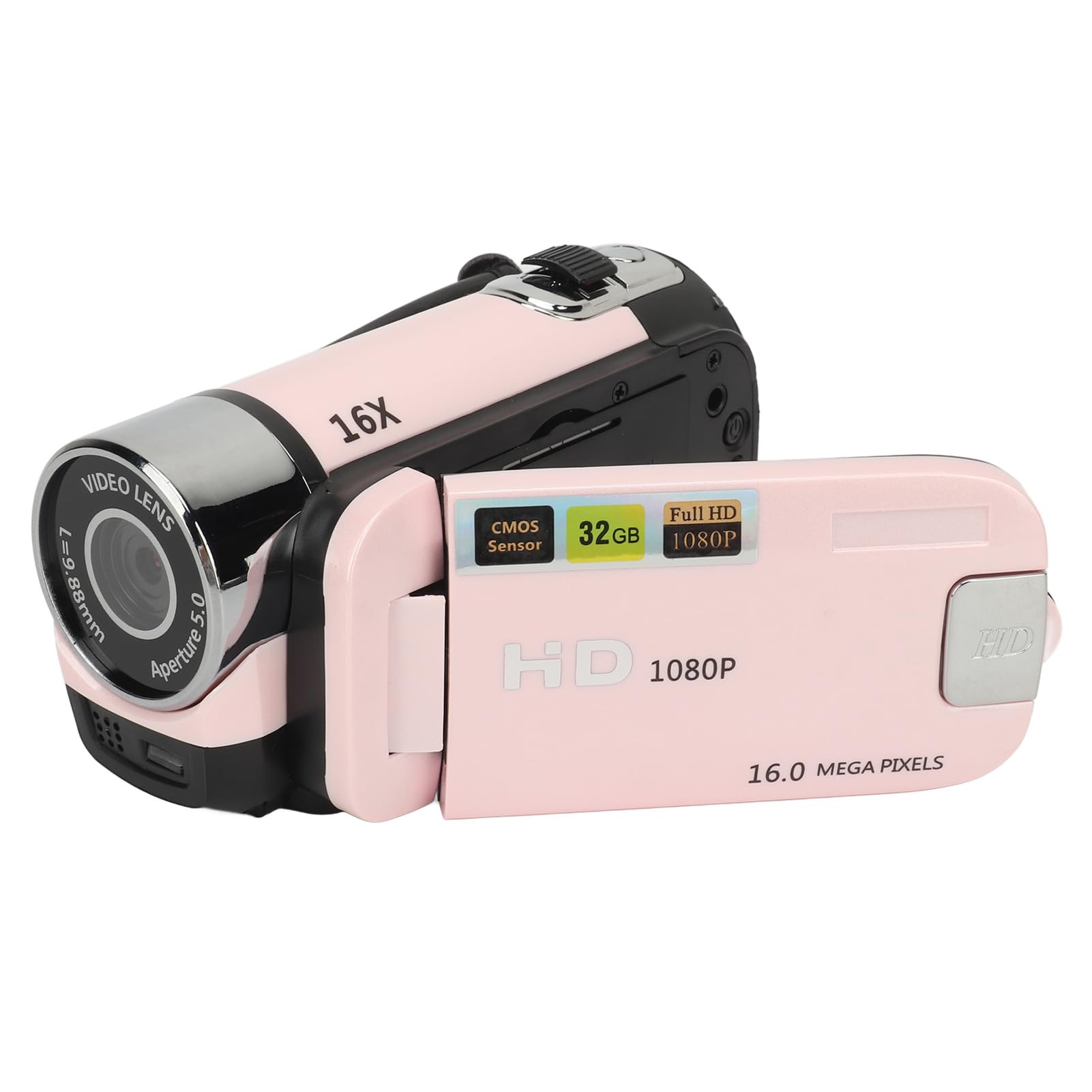 1080P 16MP Kids Digital Camera with 16X Zoom - HD Video Recorder & Vlogging Camcorder for Toddlers, Girls and Boys (Pink) - Perfect for Birthday Gifts, Travel Adventures & Family Memories