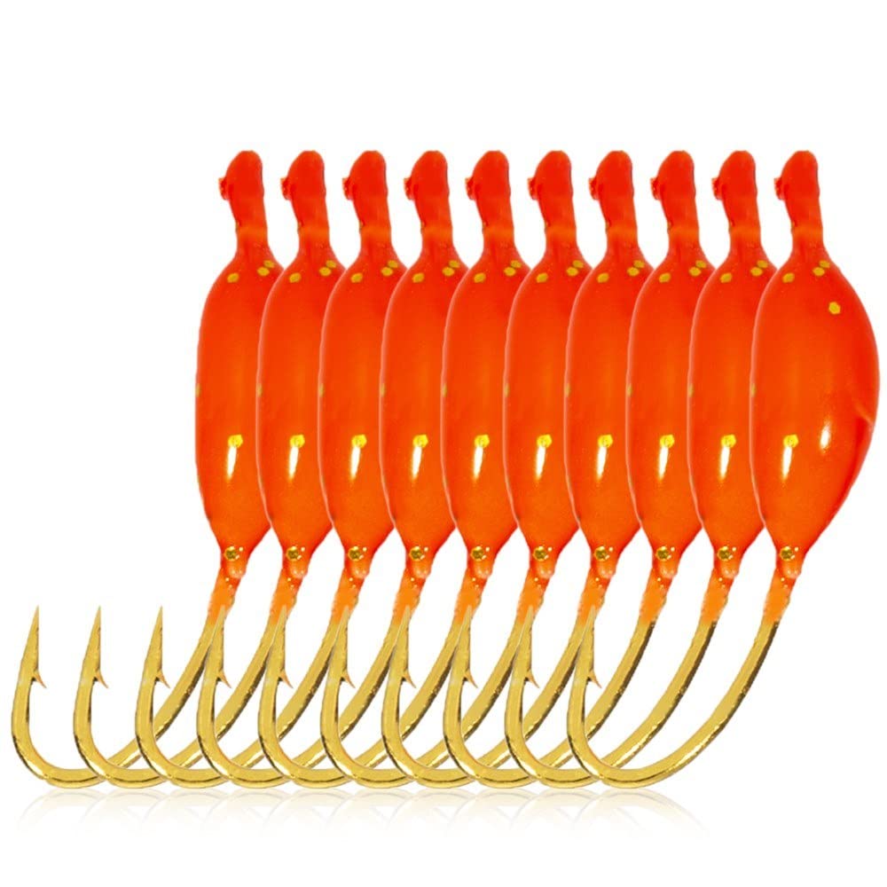 10pcs High Carbon Steel Ice Fishing Jigs with Sharp Hooks - Durable Winter Fishing Lures for Perch, Walleye & Trout - Perfect for Ice Fishing, Lake & River Angling