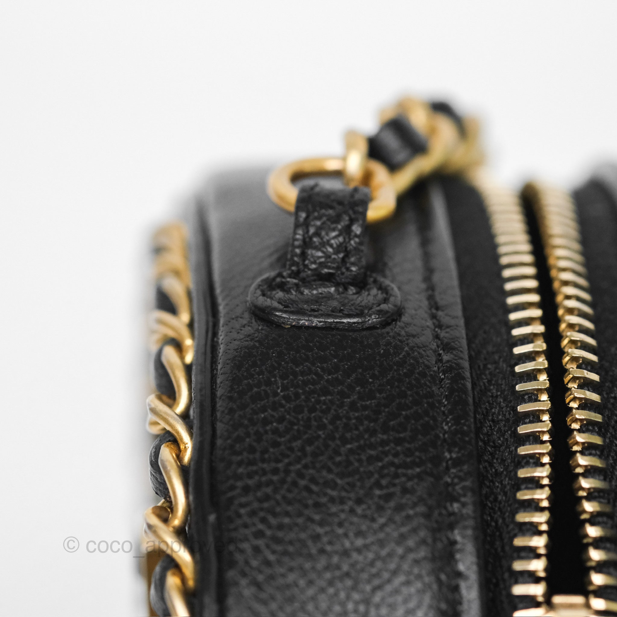 Chanel Black Lambskin Chained Round Filigree Clutch with Gold Hardware - Elegant Evening Bag for Parties, Weddings & Special Occasions