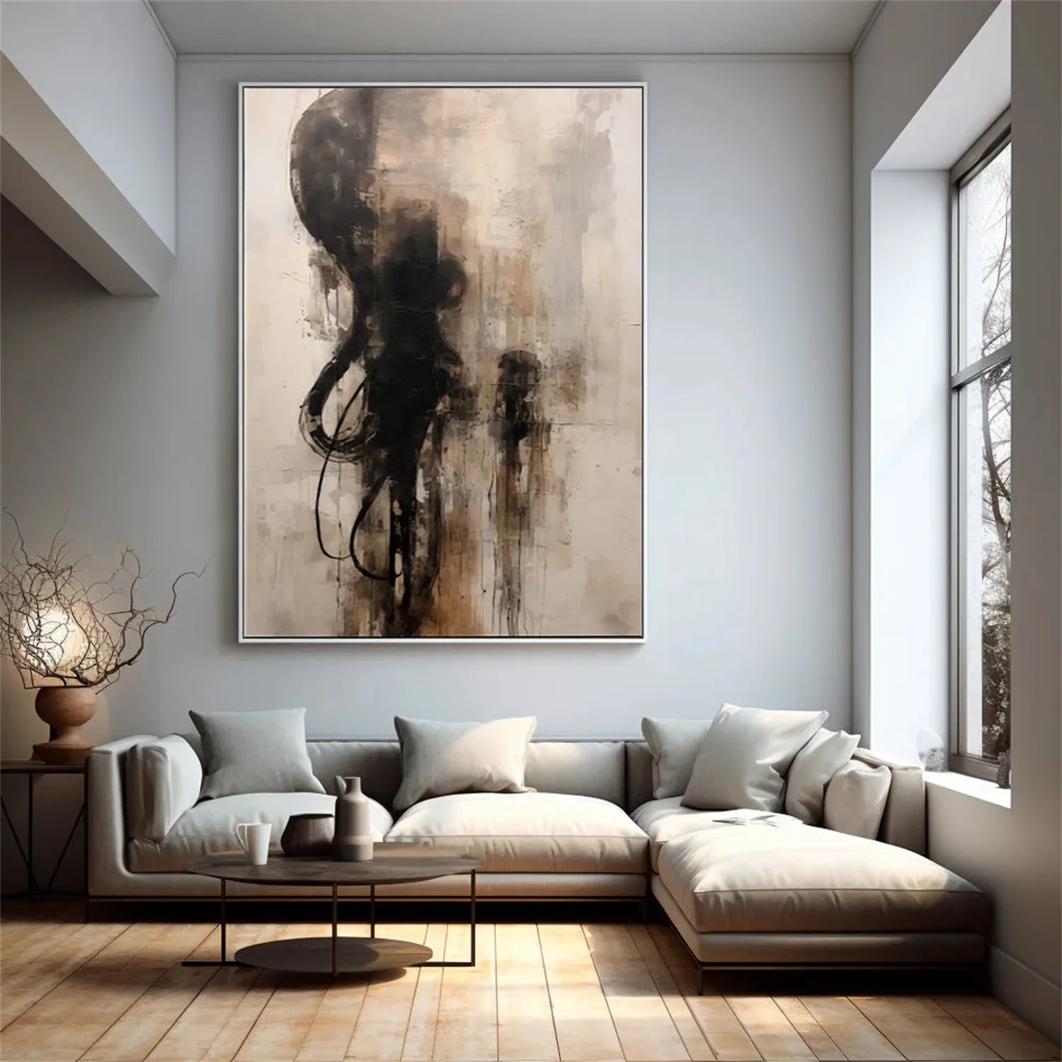 Abstract Painting #AB 168 - Modern Wall Art for Home & Office Decor | Perfect for Living Room, Bedroom, or Workspace