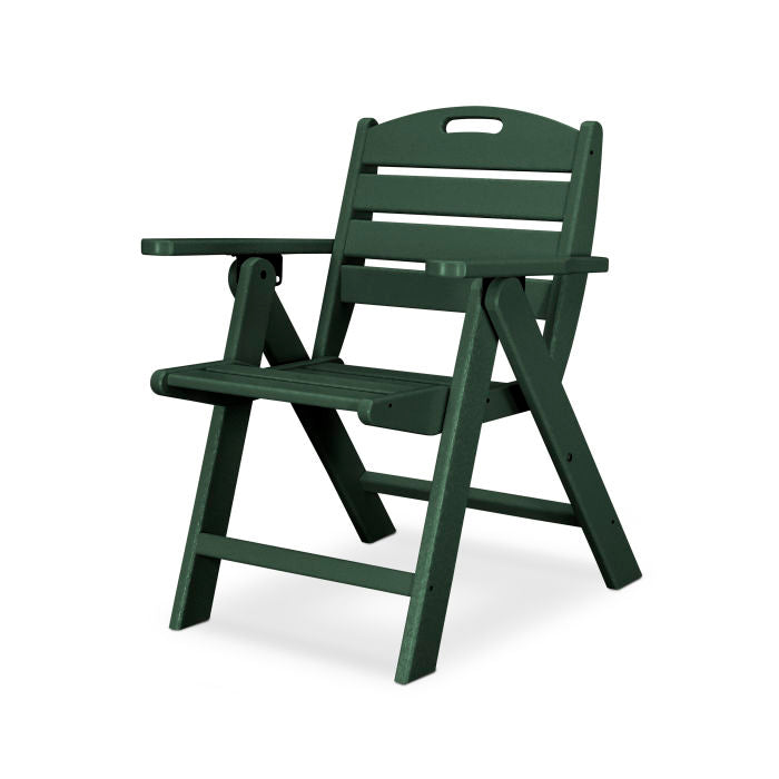 POLYWOOD Nautical Folding Lowback Adirondack Chair - Outdoor Patio, Beach, Poolside & Deck Furniture for Relaxing