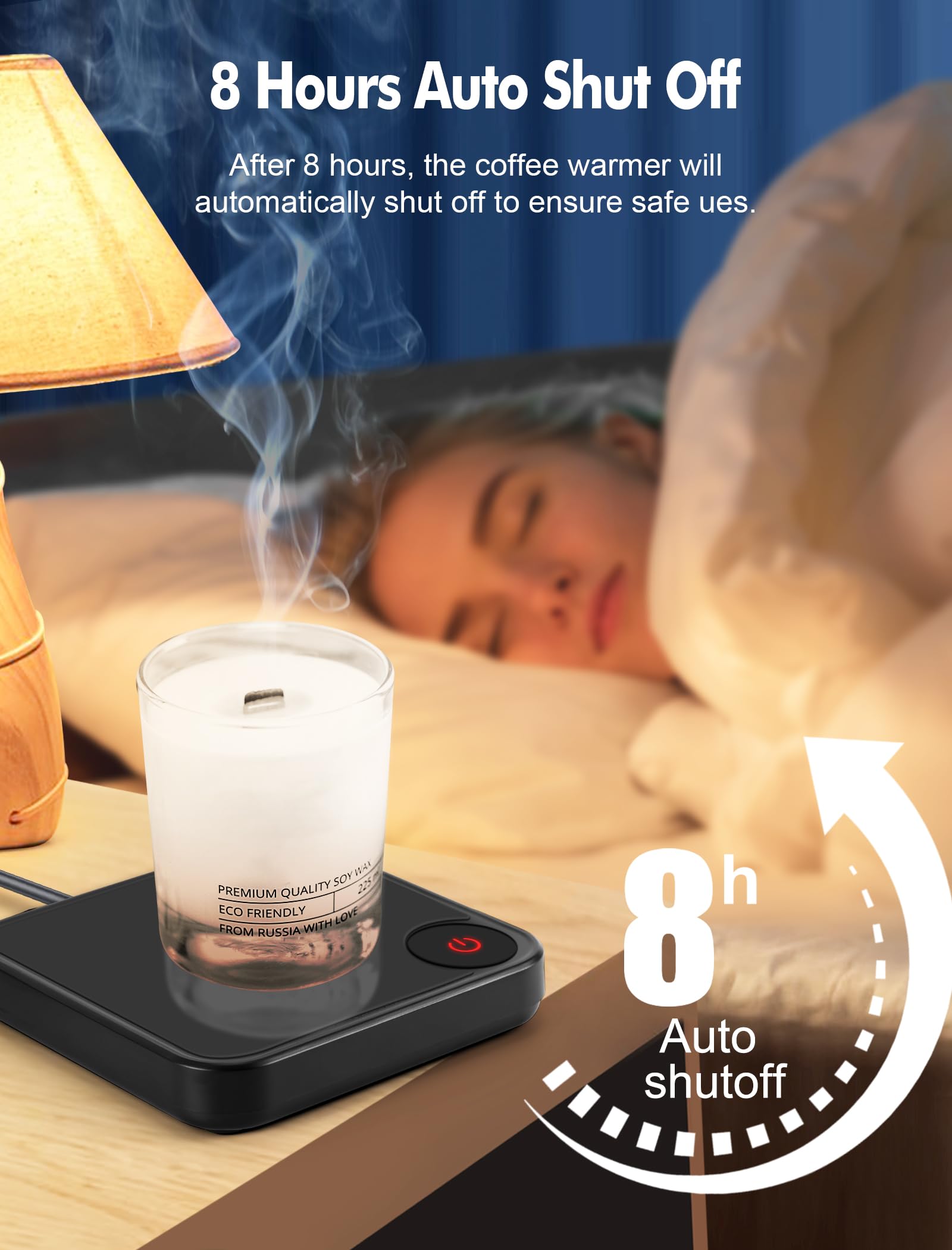 Electric Coffee Mug Warmer for Desk - Smart USB Cup Warmer with Timer & LED Display, Perfect Gift for Coffee Lovers - Keep Coffee Warm at Office, Home, or While Working (Black)