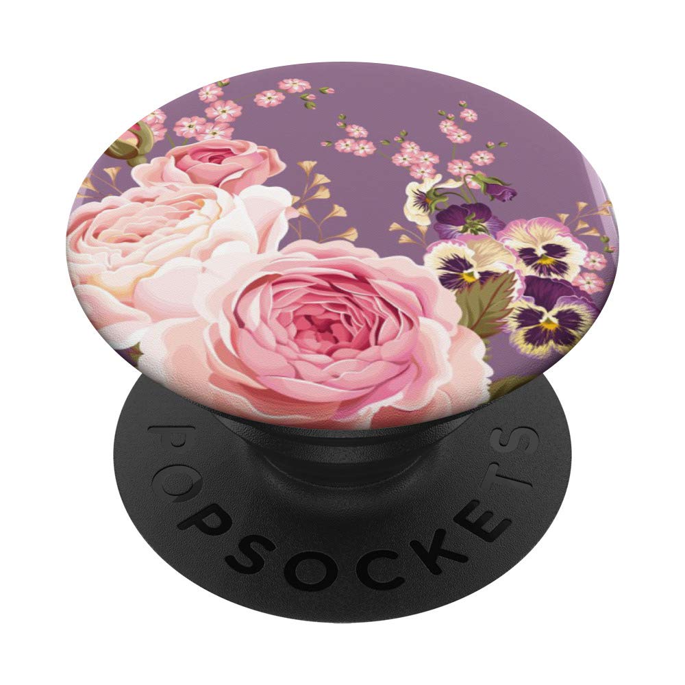 Floral Rose Phone Grip - Swappable PopSocket with Flower Pattern - Perfect for iPhone, Samsung & Smartphones - Ideal for Daily Use, Travel & Selfies