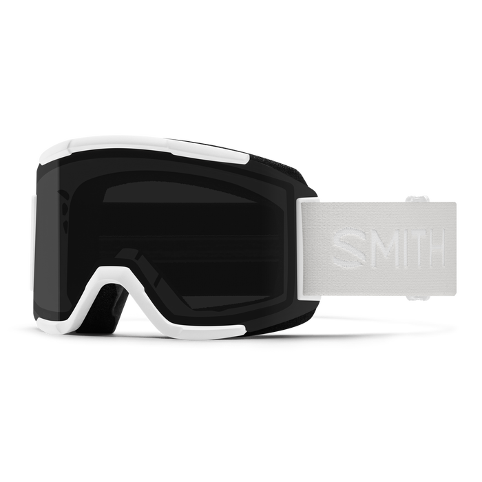 Smith 2025 Squad Goggles - White Vapor Frame with ChromaPop Sun Black Lens for Skiing, Snowboarding & Outdoor Sports