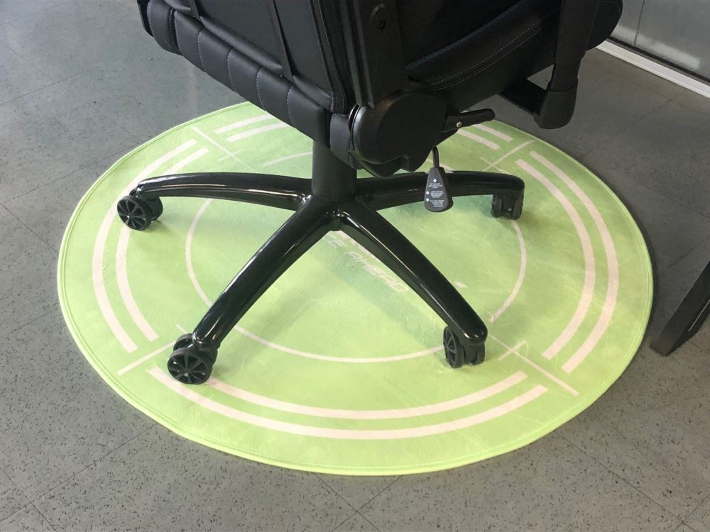 AK Racing Circular Chair Floor Mat - Non-Slip Office Chair Mat for Hardwood Floors, Green - Perfect for Gaming, Home & Office Workspace Protection