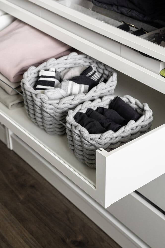 Tia Rectangular Woven Storage Basket - Medium Size Natural Fiber Organizer for Home & Office - Perfect for Shelves, Closets, and Nursery Organization