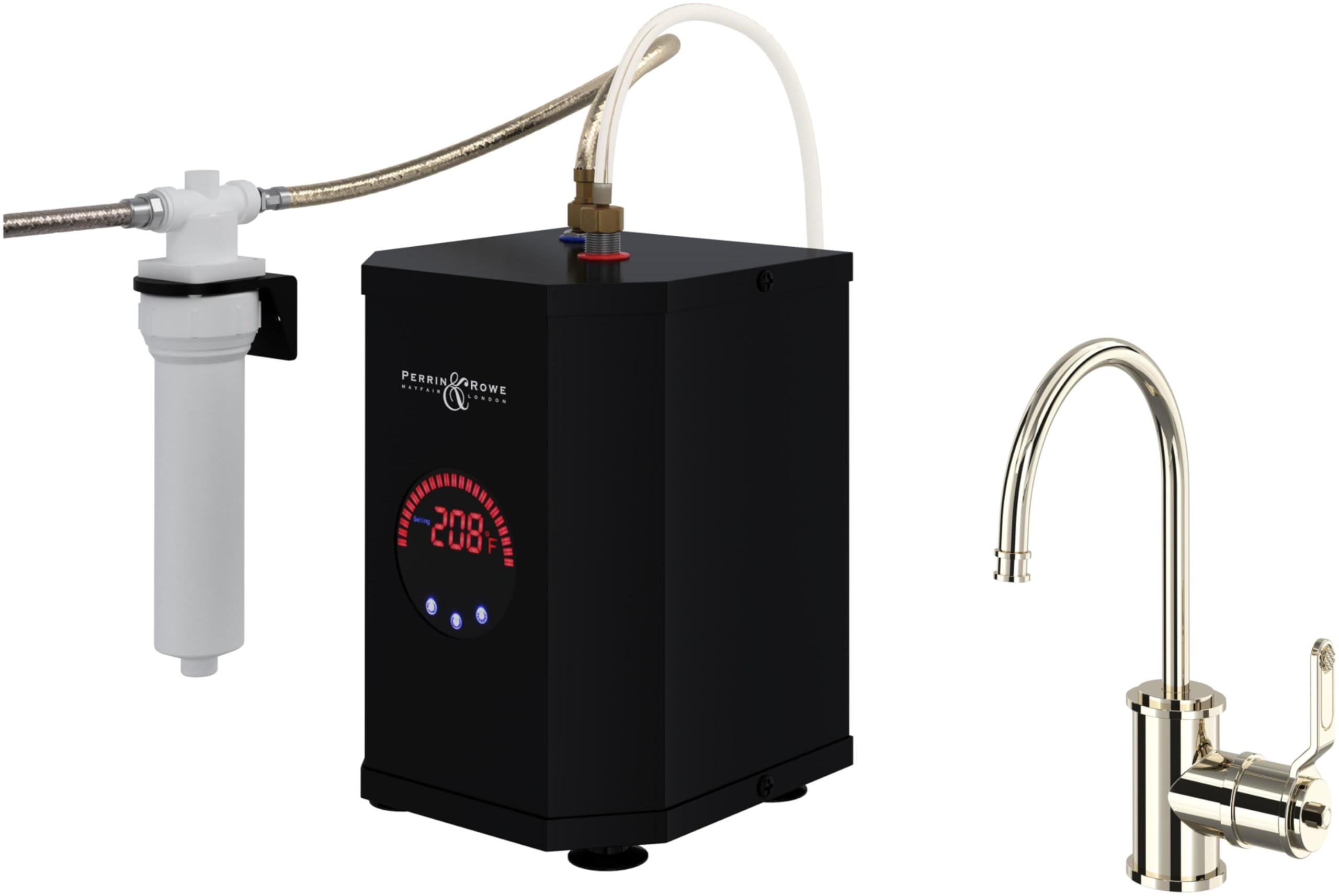 Armstrong Hot Water and Kitchen Filter Faucet Kit in Polished Nickel - Premium Water Filtration System for Clean Drinking & Cooking Water