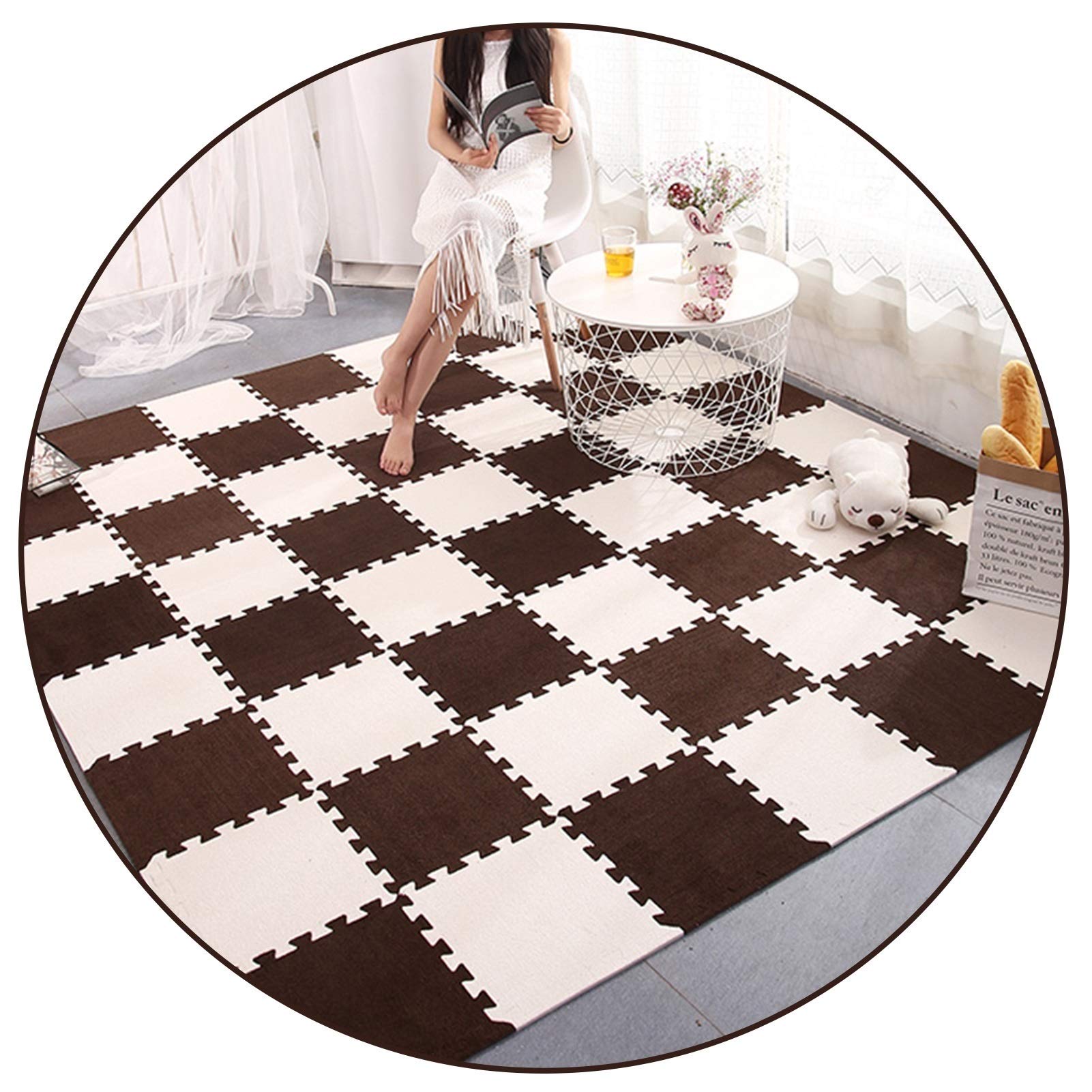 Non-Toxic Interlocking EVA Foam Puzzle Floor Tiles - 30x30cm Gym Mats for Yoga, Fitness & Kids Play Area - Colorful Soft Flooring for Home Gym, Nursery & Exercise Rooms - Free Color Combination (Set of 6/12/24)
