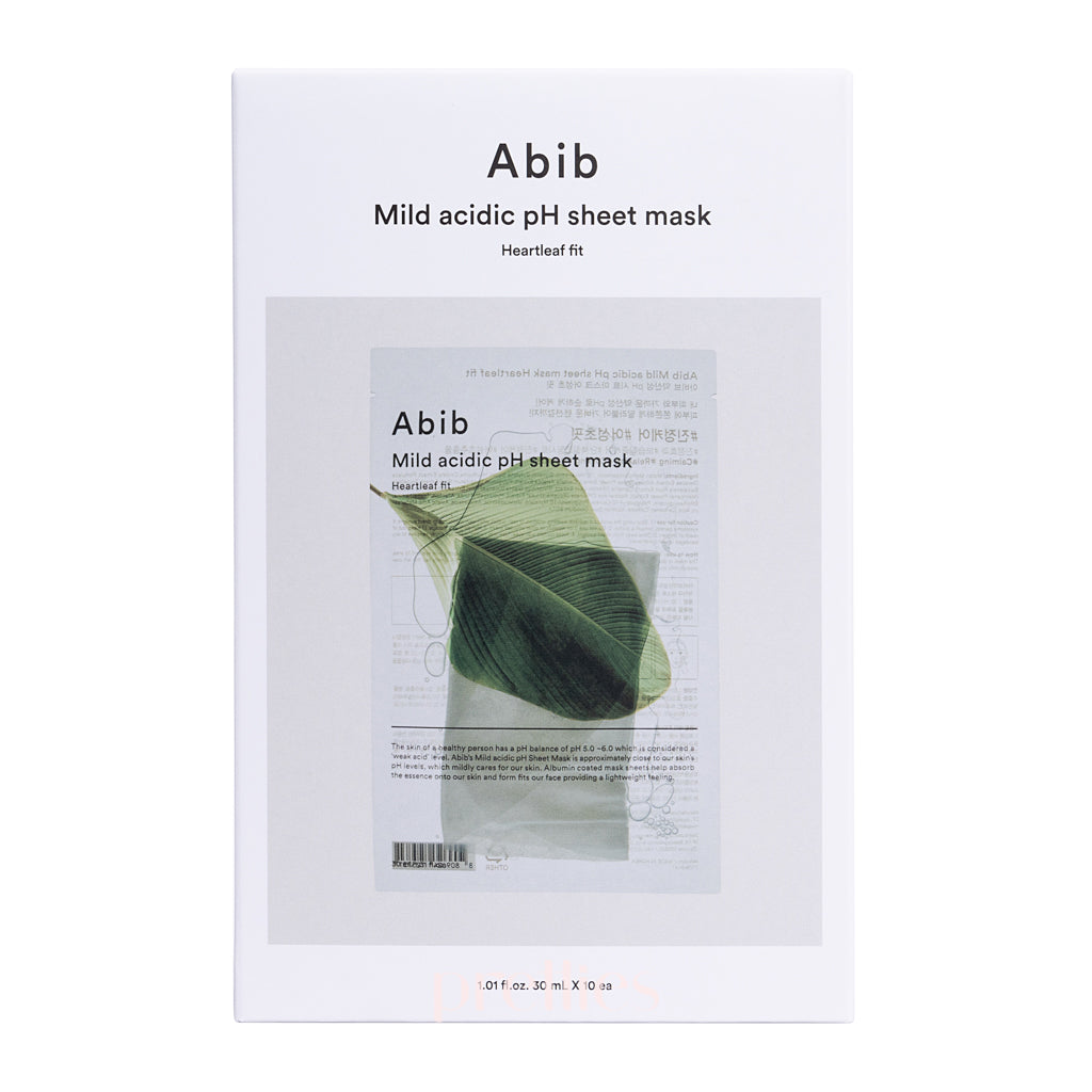 Abib Mild Acidic pH Sheet Mask - Heartleaf Fit (10 Sheet/Box) | Soothing Facial Mask for Sensitive Skin | Perfect for Daily Skincare & Relaxation at Home