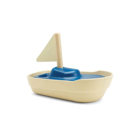 PlanToys Wooden Sailboat Toy - Eco-Friendly & Safe for Kids - Perfect for Pretend Play, Bath Time & Nursery Decor