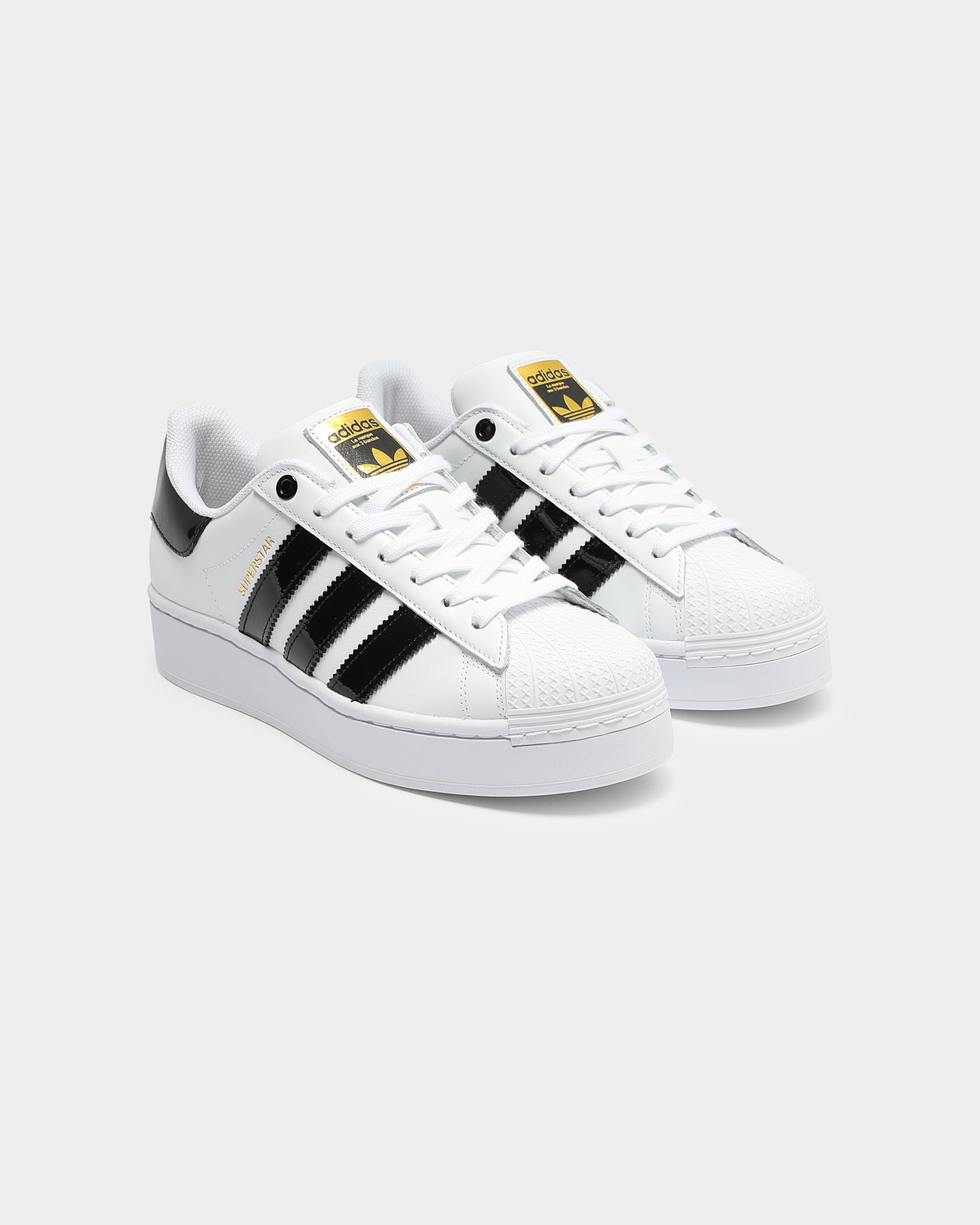 Adidas Women's Superstar Bold Sneakers - White/Black/Gold Colorway - Classic Casual Shoes for Women | Perfect for Streetwear, Gym & Everyday Fashion