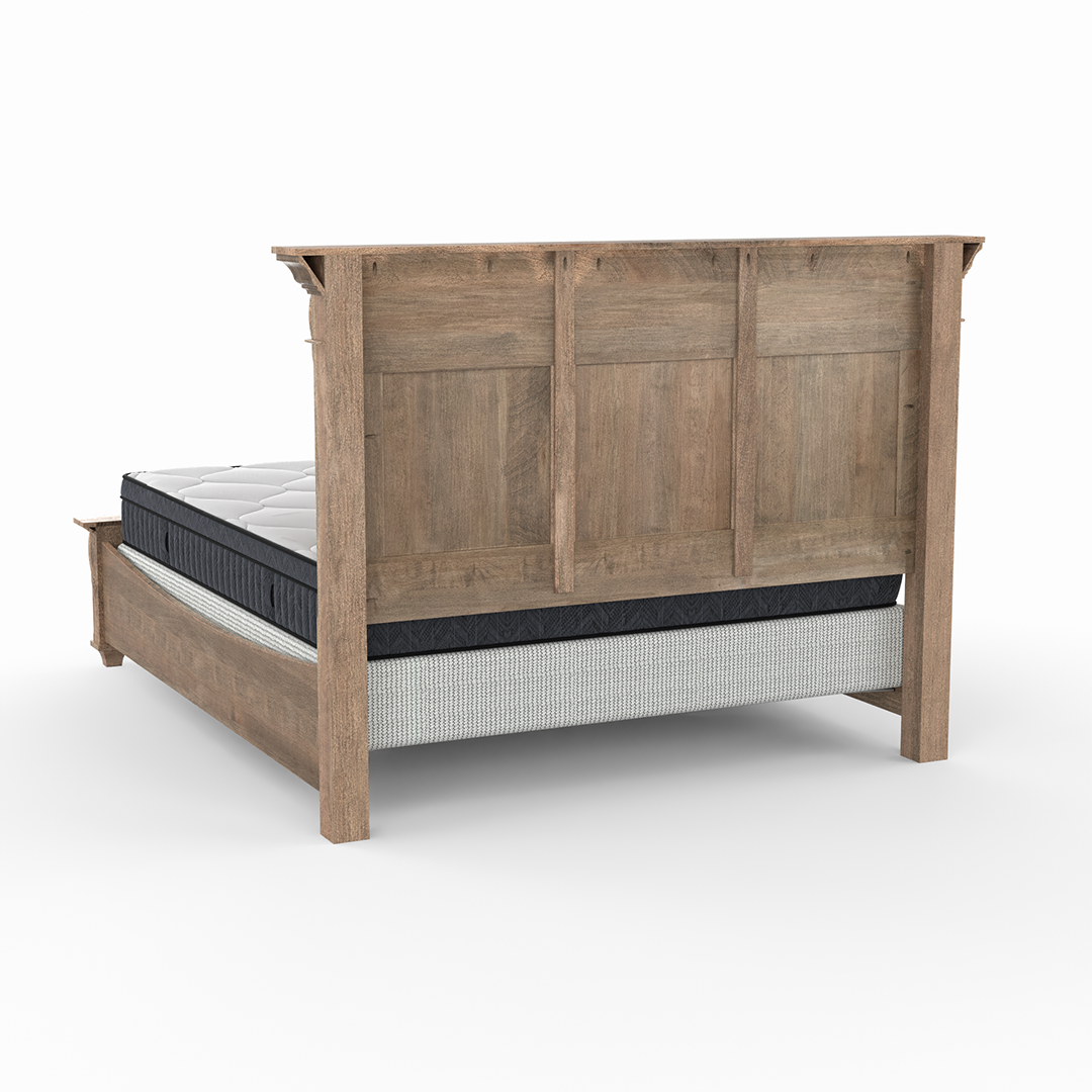 Bartlett Island Bed - Premium Wooden Platform Bed Frame with Headboard - Modern & Minimalist Design for Bedroom, Guest Room, or Dorm