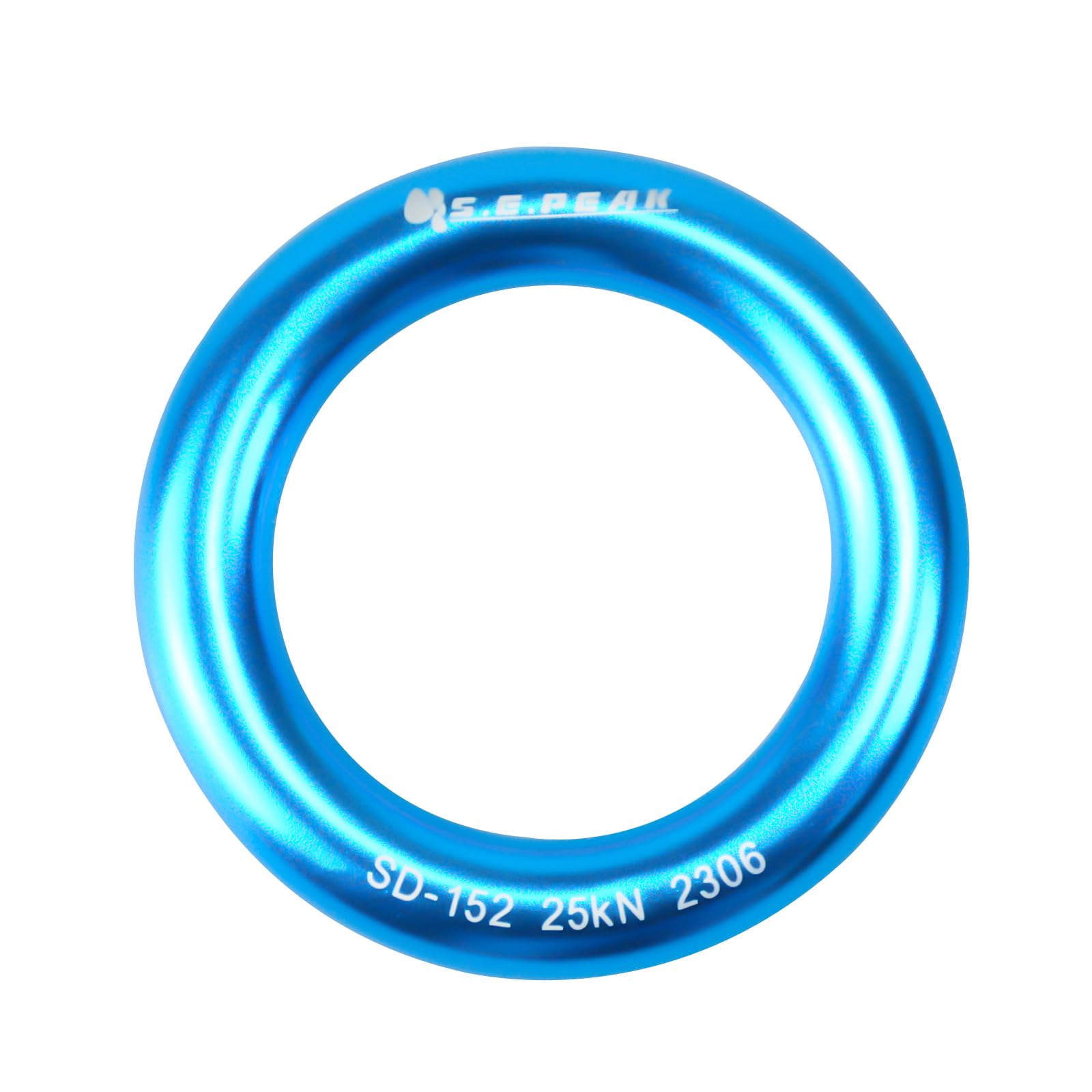 25kN Aluminum Rappel Ring - Heavy Duty Rock Climbing Carabiner, Arborist Rigging O-Ring for Rope Access & Rescue (Gold/Blue) - Ideal for Outdoor Adventures, Tree Work & Safety Equipment