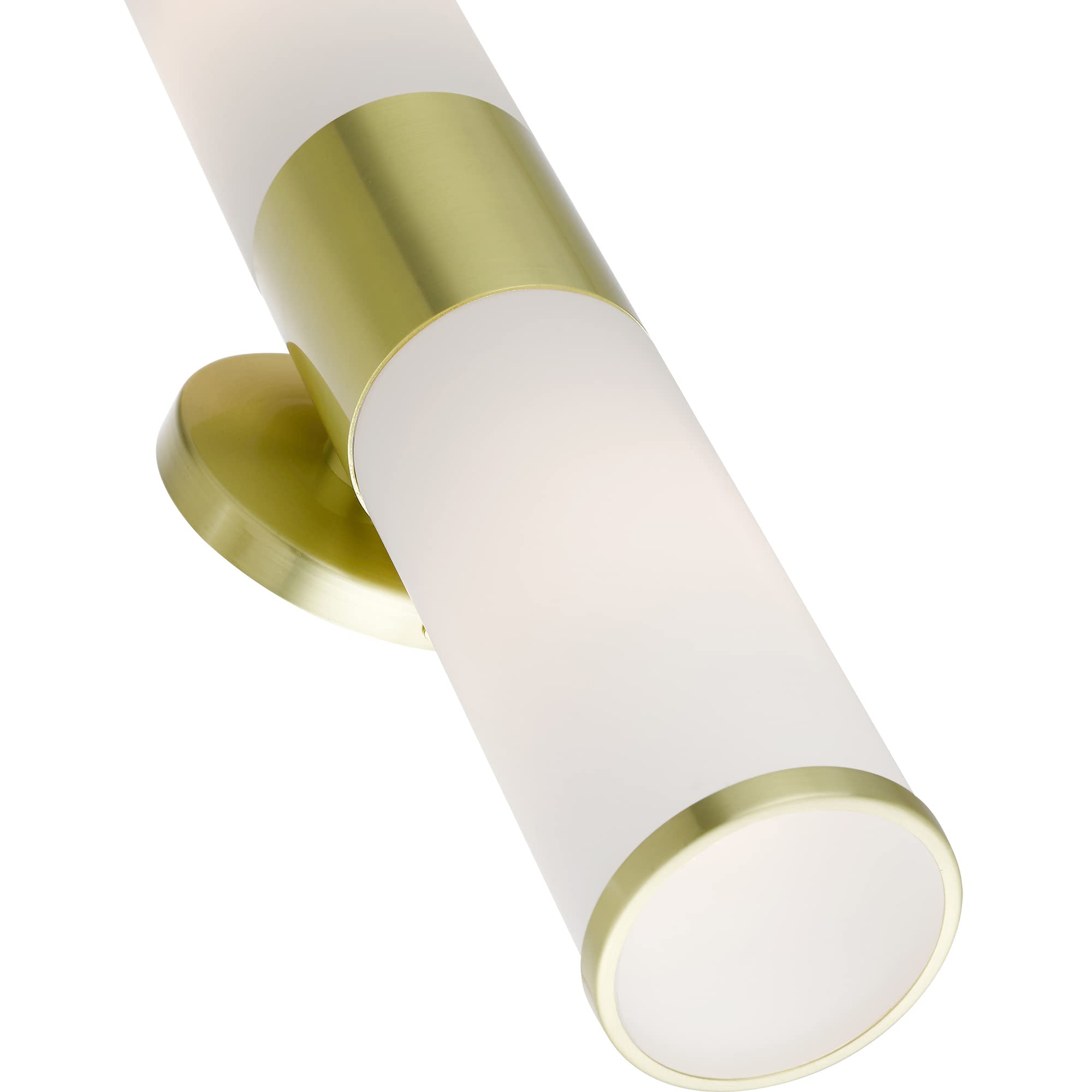Livex Lighting 16562-12 Lindale 2 Light ADA Vanity Sconce in Satin Brass - 4.25 x 18.5 Inches - Perfect for Bathroom Mirror Lighting and Modern Home Decor