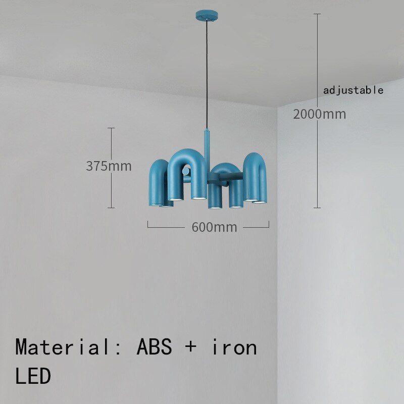 U-Shaped Chandelier - Modern Crystal Ceiling Light Fixture for Dining Room, Living Room & Bedroom | Elegant Lighting Decor for Home & Office Spaces