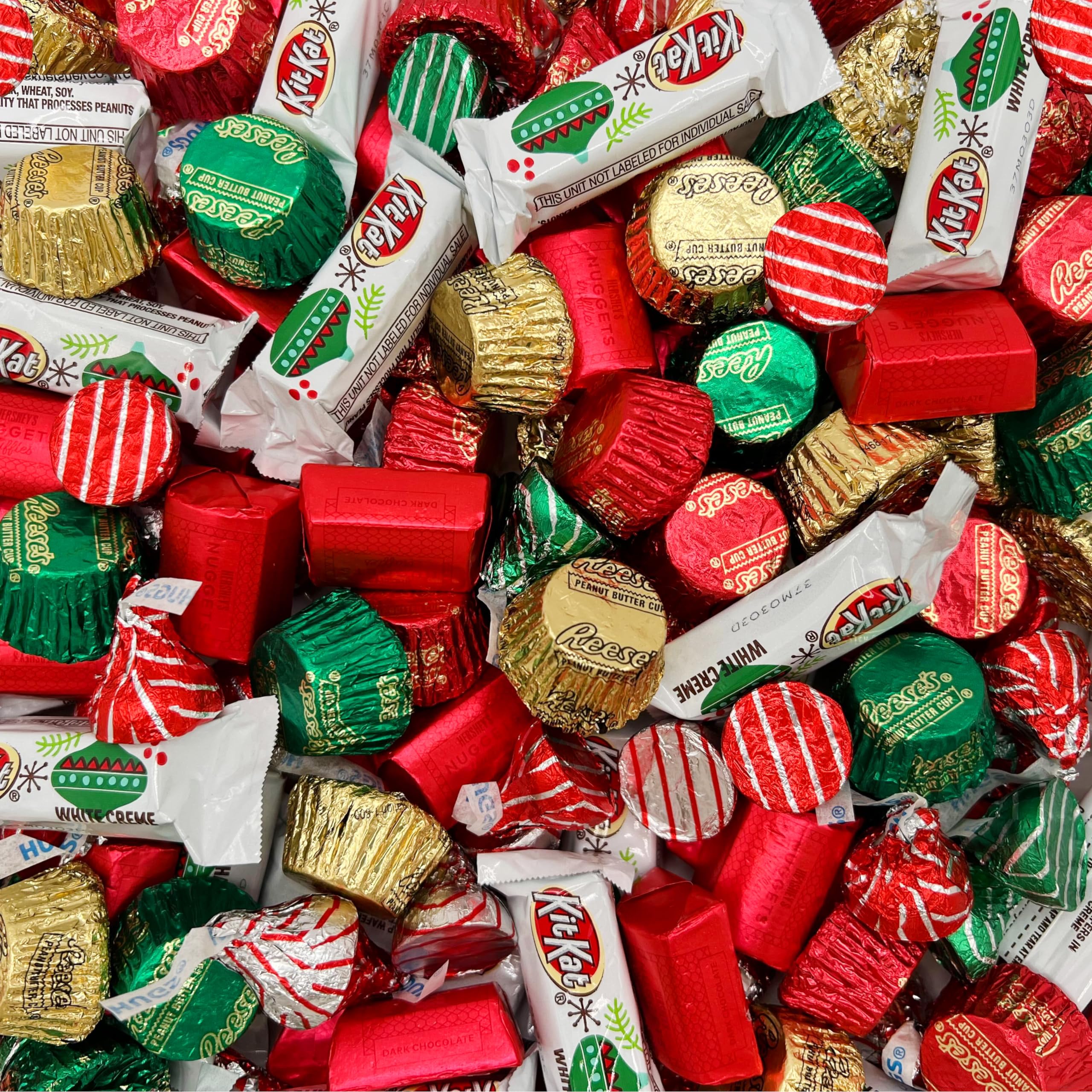 Premium Christmas Candy Assortment - White Creme, Milk & Dark Chocolate Holiday Treats | Bulk 3lb Pack (170 Count) | Perfect for Stocking Stuffers, Gift Baskets & Office Party Favors