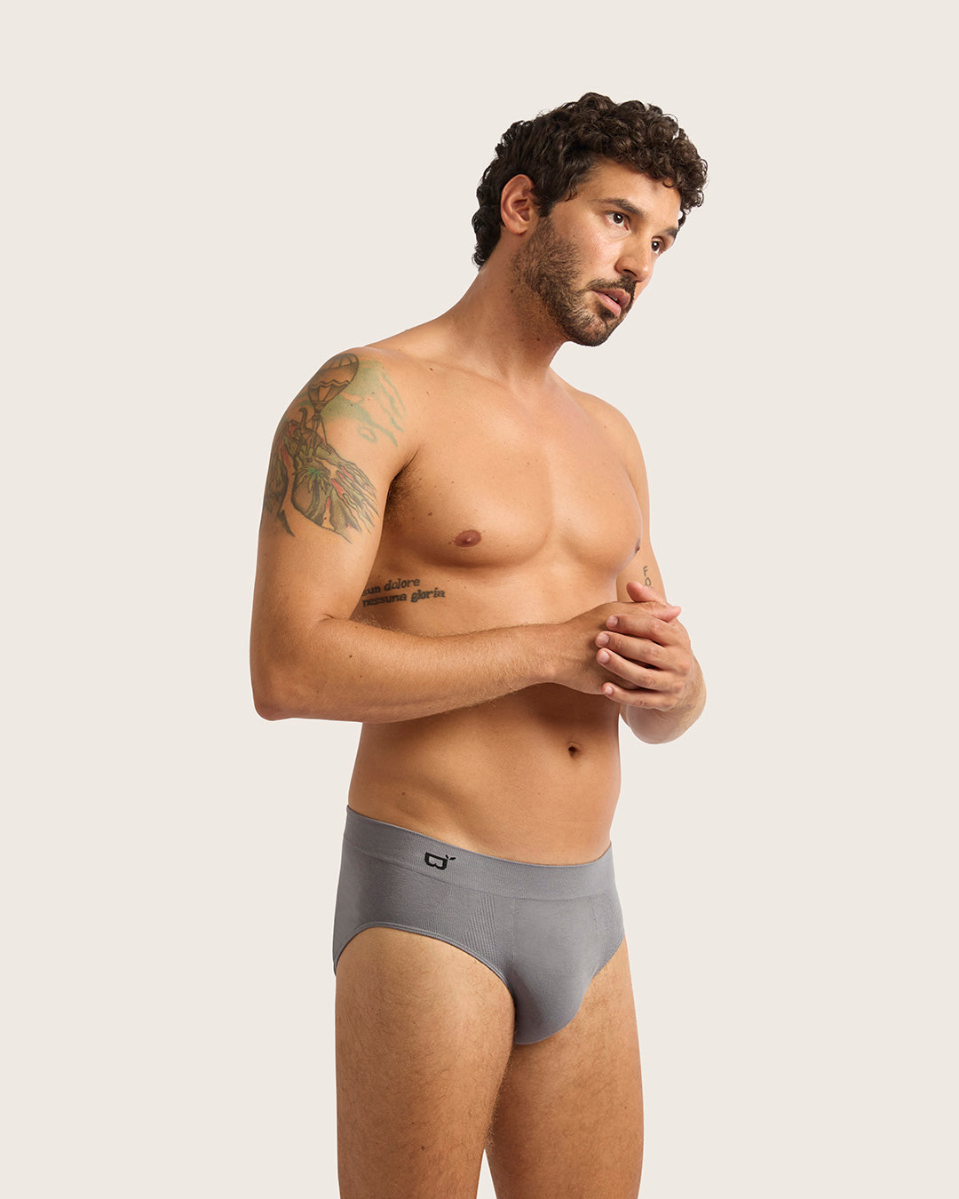 Seamless Men's Briefs Underwear - Soft & Comfortable Cotton Blend Boxers for Everyday Wear - Charcoal Grey - Perfect for Workout, Lounge & Sleep