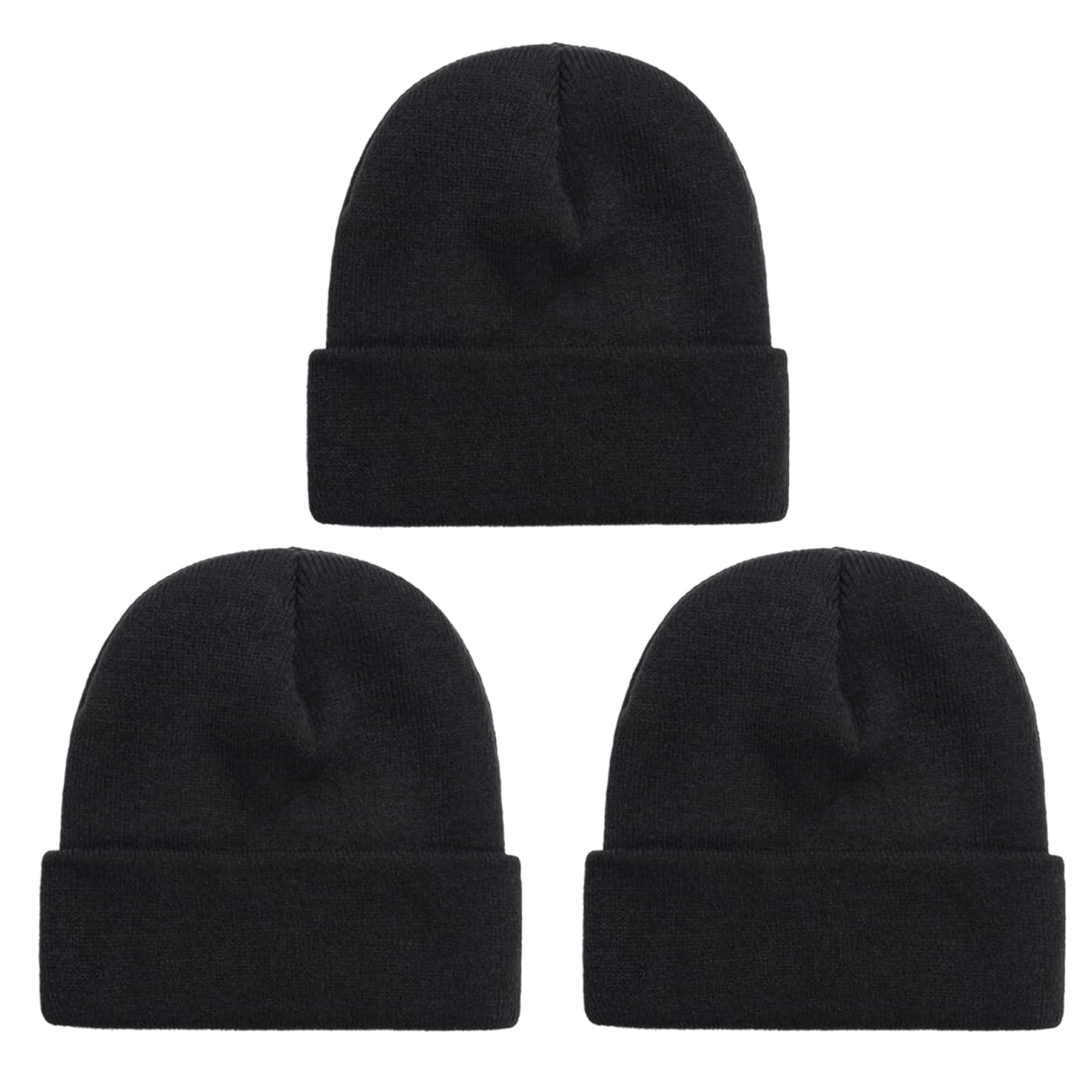 NPQQUAN 3 Pack Unisex Winter Knit Beanie Hats for Men & Women - Soft Warm Skull Cap for Cold Weather, Outdoor Activities & Casual Wear