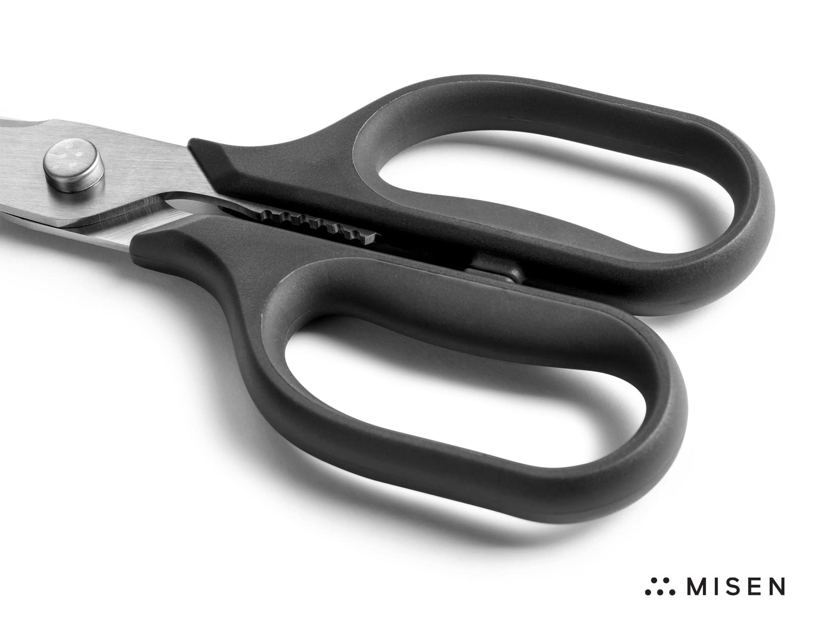 Premium Misen Heavy Duty Kitchen Shears - Professional Stainless Steel Cooking Scissors for Cutting Meat, Poultry, Herbs & Vegetables - Ergonomic Ambidextrous Handle - Dishwasher Safe - Perfect for Meal Prep, Butchering & Food Processing