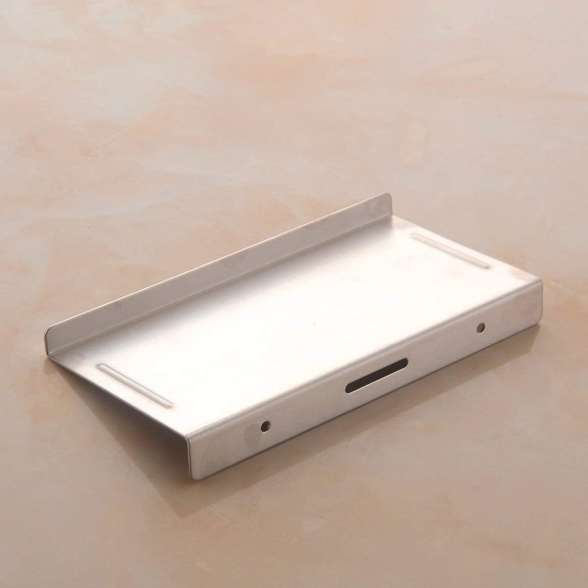 Stainless Steel Wall Mount Toilet Phone Holder - Anti-Slip Bathroom Shelf with Chrome Mirror Finish | Perfect for Bathroom, Shower & Vanity Organization