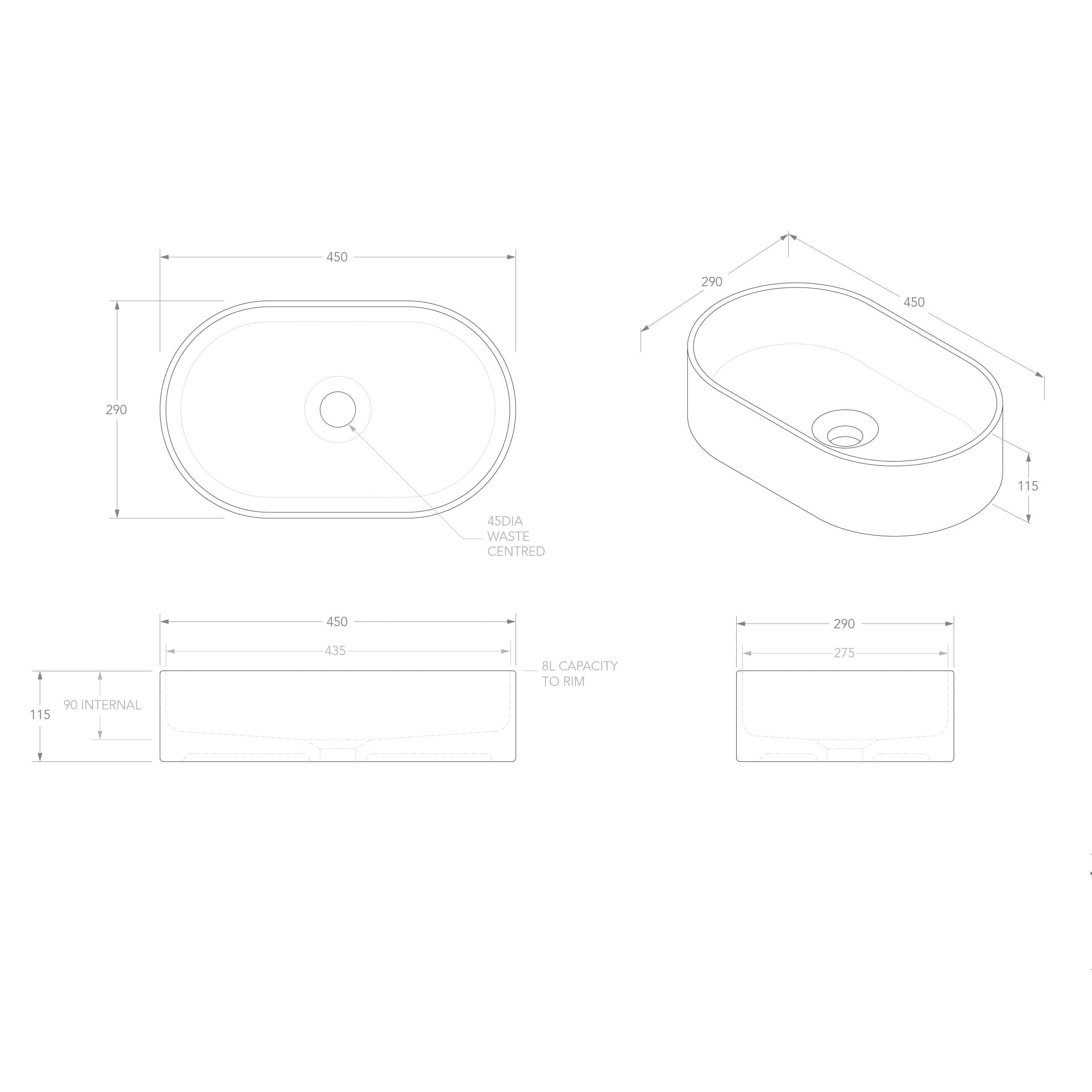 ADP Patty Above Counter Bathroom Sink - Matte White Ceramic Vessel Basin for Modern Vanity & Powder Room Decor