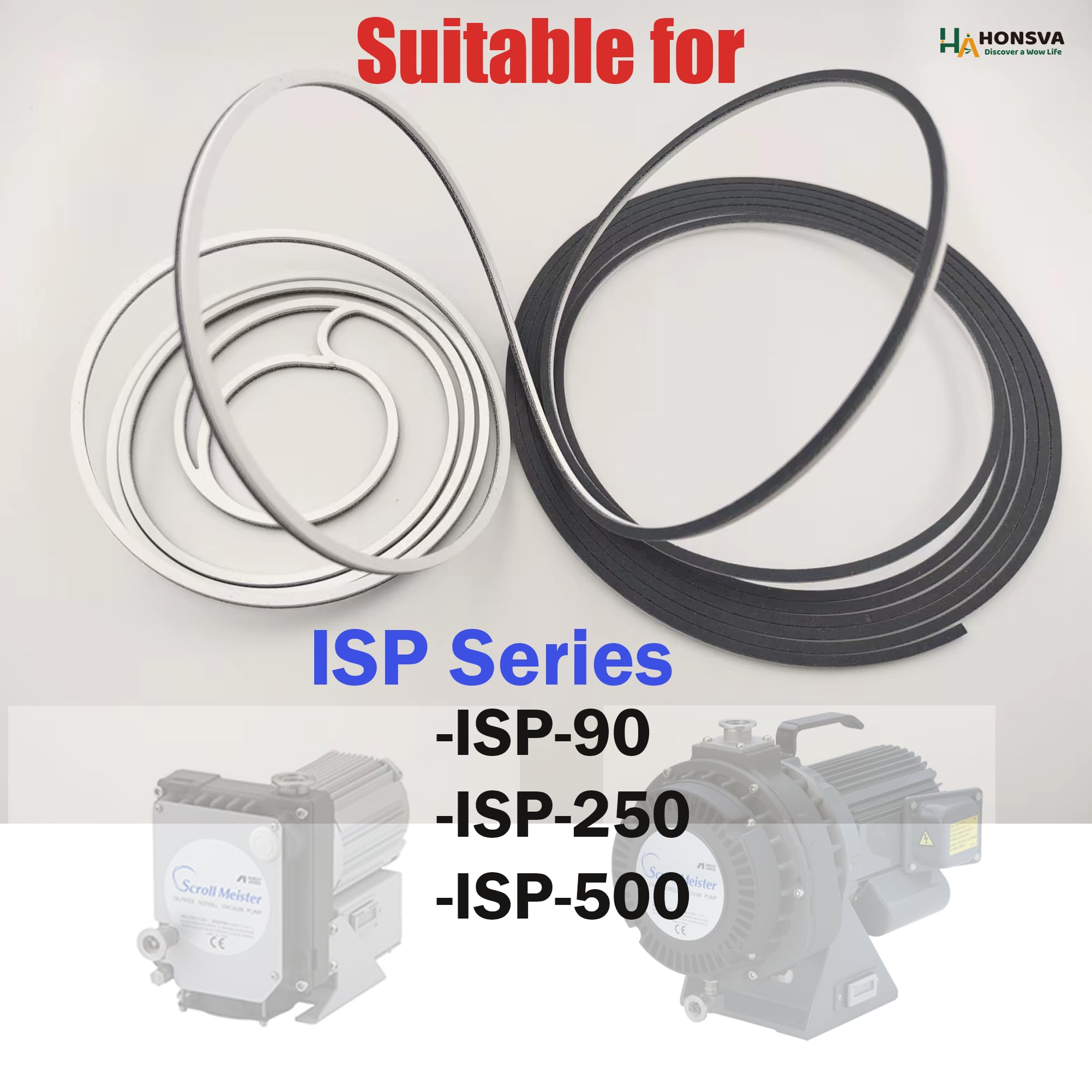 Anest Iwata ISP-500 Vacuum Pump Replacement Tip Seals Kit - 2 PTFE White Foam-Back Seals for Oil-Free Scroll Vacuum Pump Repair | Industrial Equipment Maintenance & HVAC System Servicing Solution