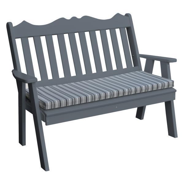 Premium A&L Furniture Poly Royal English Garden Bench - Weather-Resistant Outdoor Patio Seating for Gardens, Porches & Backyards