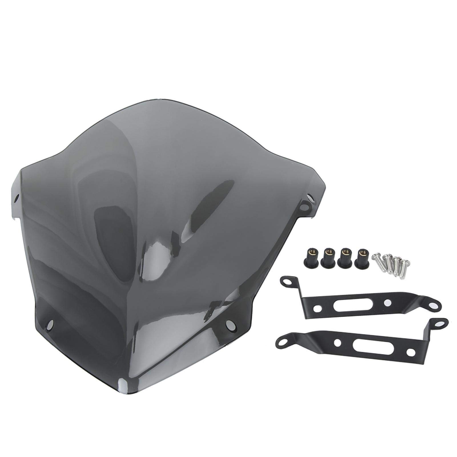 Light Gray Sport Style Motorcycle Windshield & Deflector - Universal ATV & Motorcycle Spoiler Screen Accessories for Enhanced Riding Comfort - Perfect for Highway Cruising and Off-Road Adventures