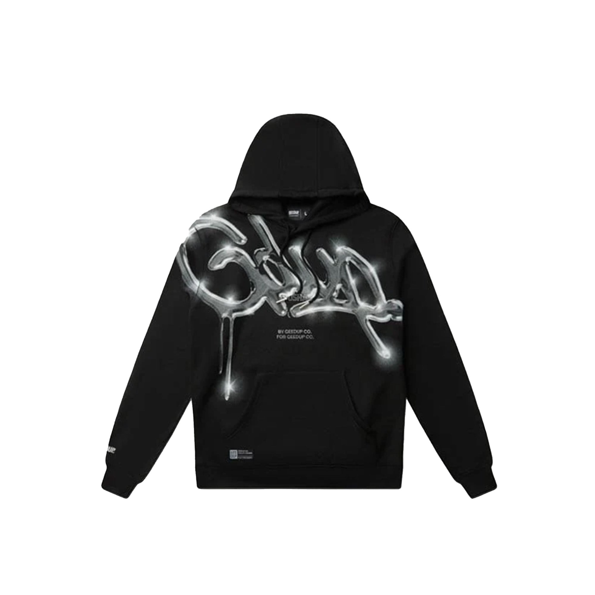 Geedup Handstyle Hoodie 'Black / Chrome' (2024) - Trendy Streetwear Pullover for Men & Women | Perfect for Casual Outfits, Gym Wear & Urban Fashion