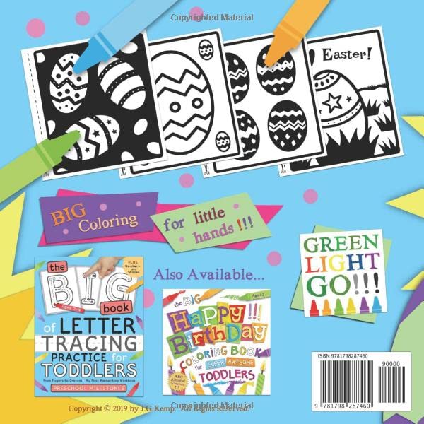 Easter Egg Coloring Book for Toddlers Ages 1-4 - Fun Preschool Activity for Spring & Holiday Celebrations - Perfect for Easter Basket Gifts & Classroom Crafts