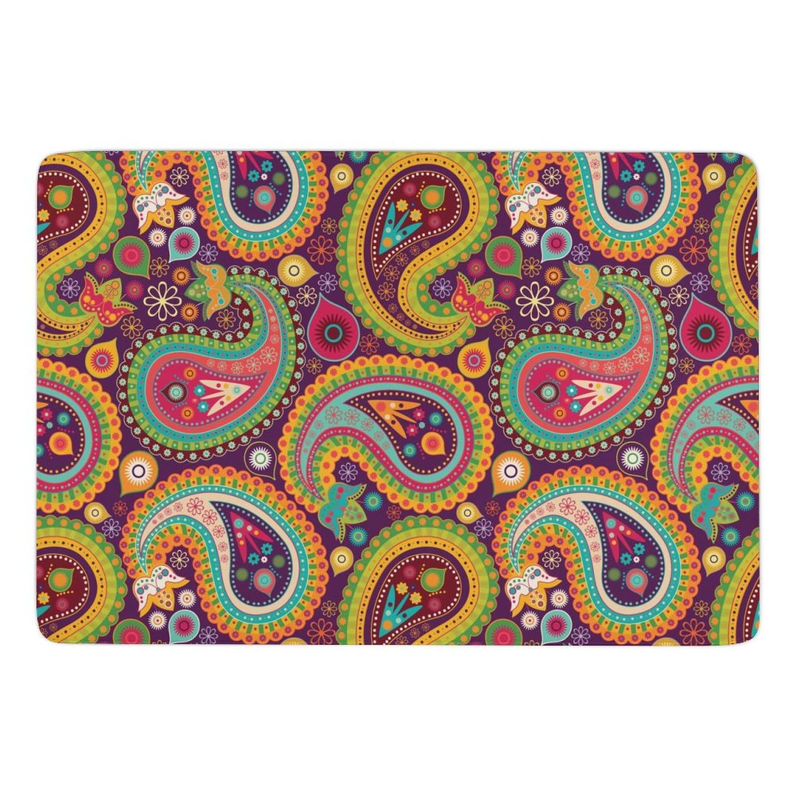 Boho Paisley Floral Aztec Area Rug - Non-Slip Foldable Carpet for Kids, Teens & Girls - 5x6.5ft Soft Floor Mat for Bedroom, Living Room, Nursery, Playroom, Dorm & Dining Room Decor - Perfect for Cozy Home Style & Bohemian Interior Design