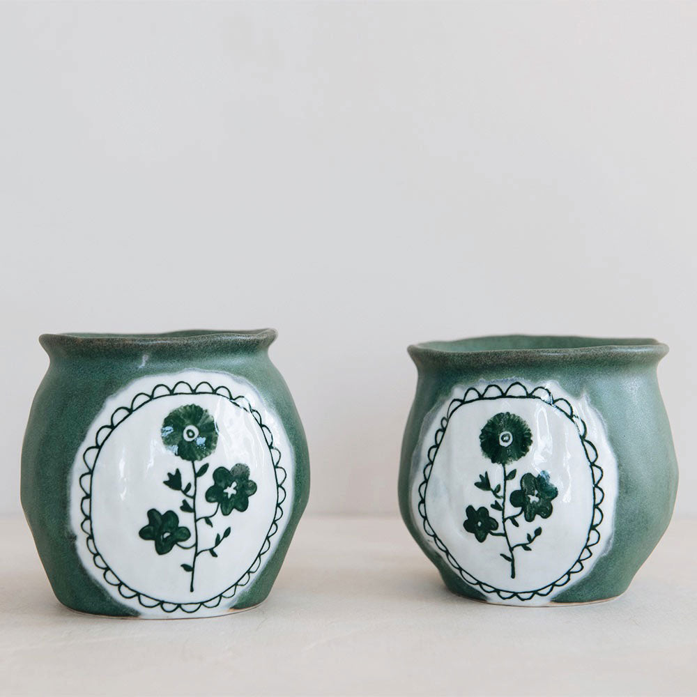 Hand Painted Porcelain Vase - Elegant Floral Forest Design - Perfect for Home Decor, Wedding Centerpiece & Gift Giving