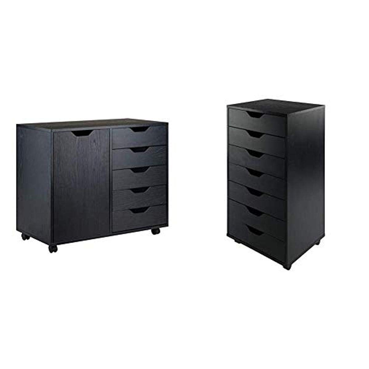 Winsome Wood Halifax 7-Drawer Storage Organizer, Black - Perfect for Bedroom, Office, or Living Room Organization