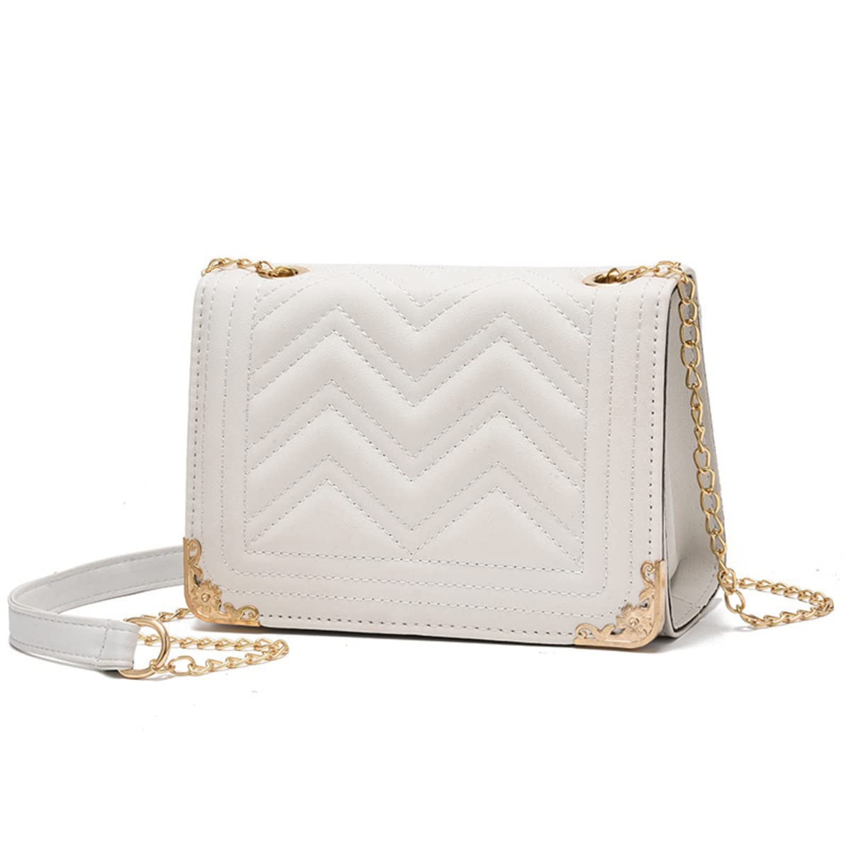 Hanbella Women's Crossbody Clutch Purse - Small Quilted Leather Shoulder Bag with Gold Chain for Women & Teens | Perfect for Date Night, Parties, and Everyday Use