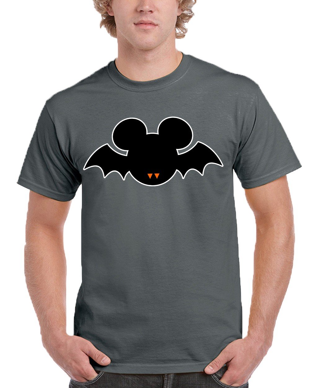 Halloween Mickey Bat Men's T-Shirt - Round Neck Short Sleeve Cotton Tee for Costume Party, Cosplay & Casual Wear