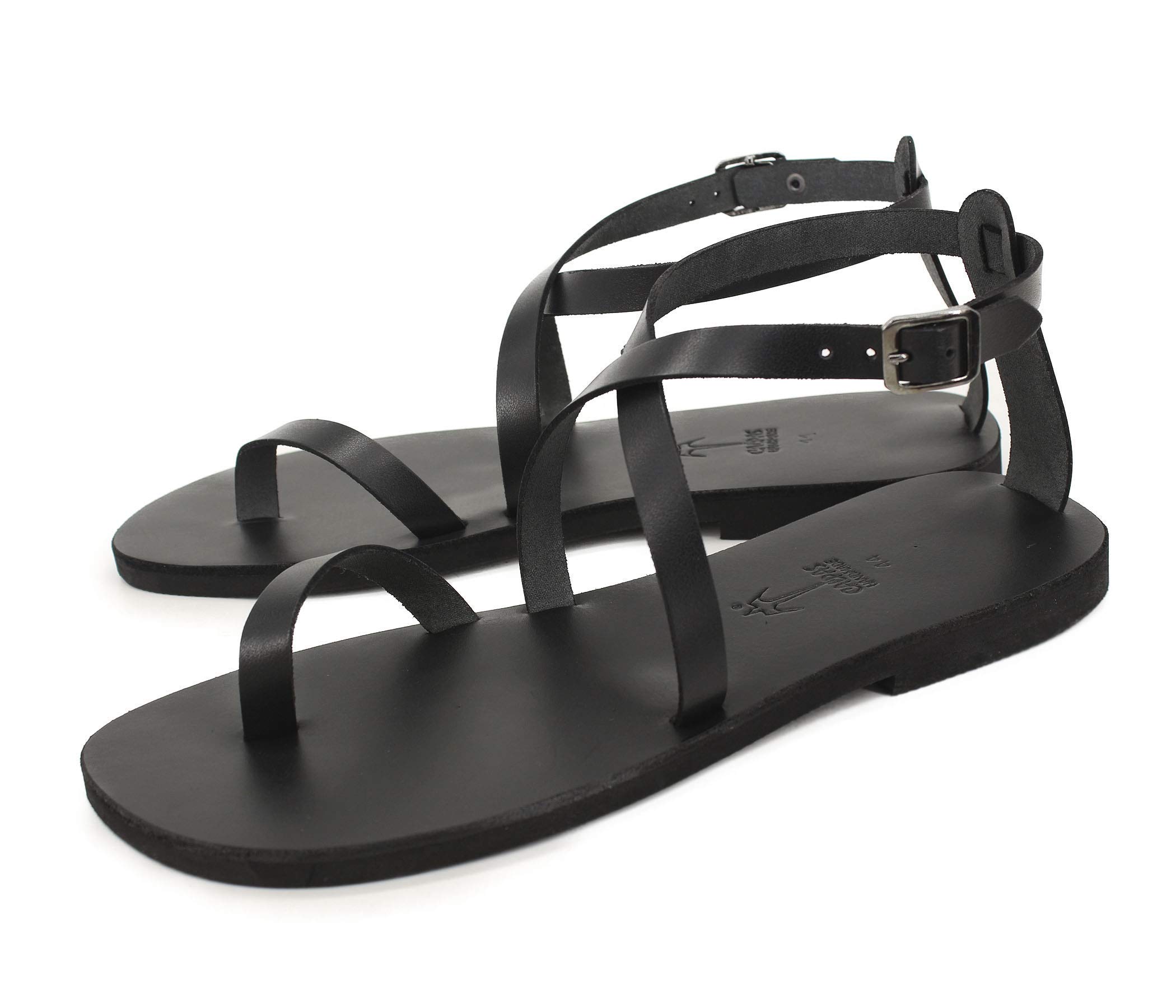 DURDI Men's Leather Gladiator Sandals - Strappy Greek Style Sandals for Casual & Outdoor Wear - Perfect for Beach, Travel & Summer Fashion