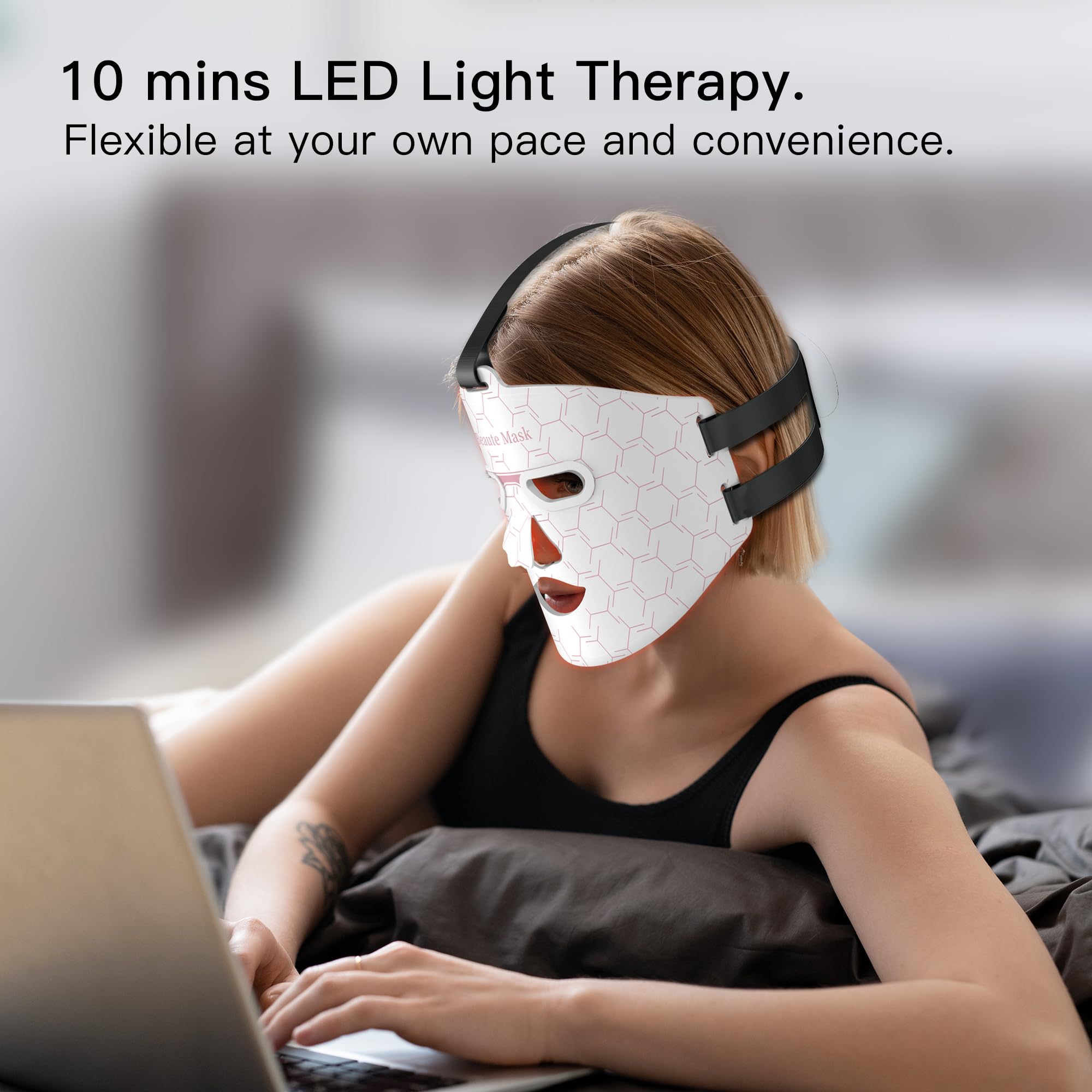 LED Face Mask Light Therapy - Near Infrared Red, Blue & Yellow Light Therapy Mask with Flexible Silicone for Home Skincare | Anti-Aging, Acne Treatment & Skin Rejuvenation | Perfect for Daily Facial Care & Spa Treatments
