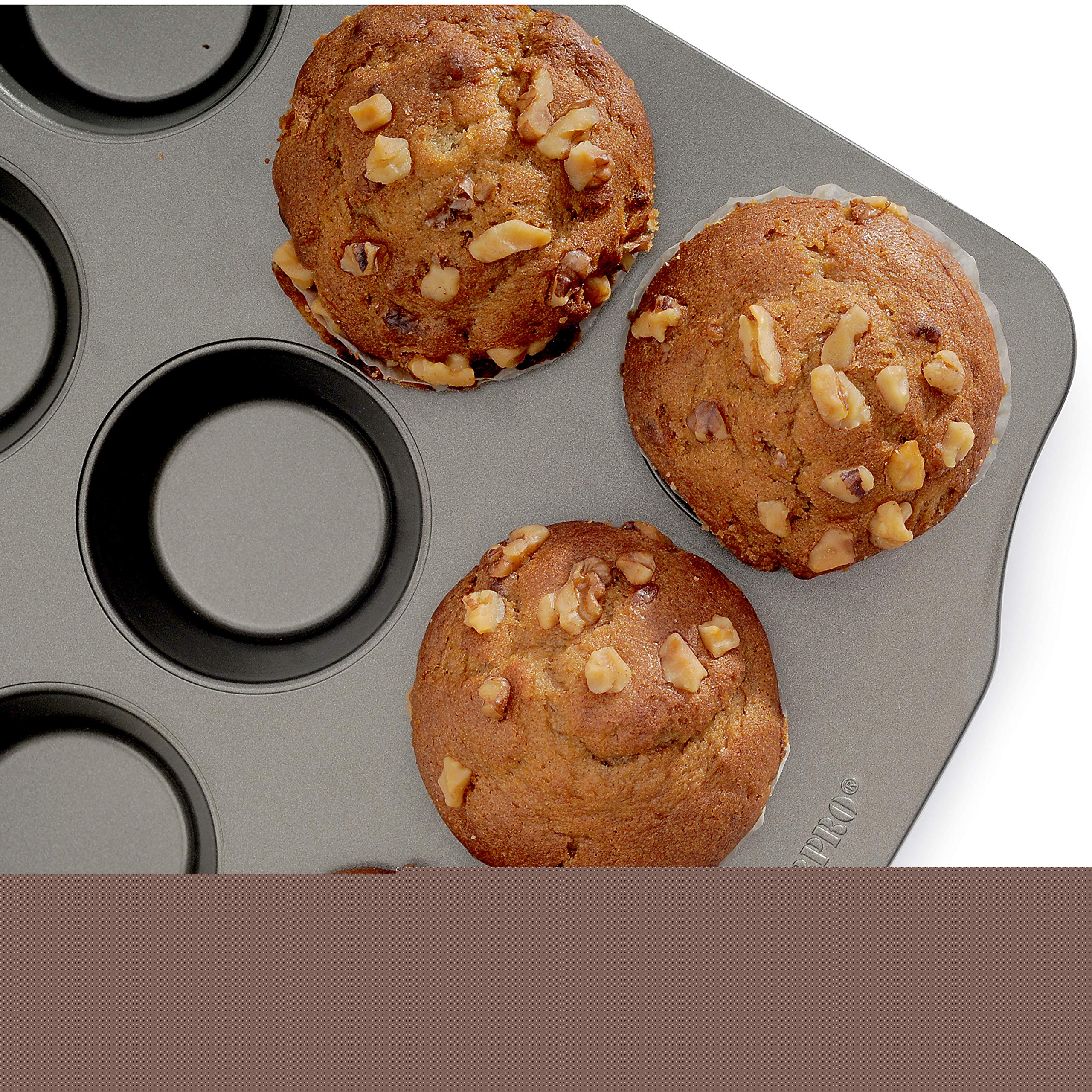 NORPRO 12-Cup Nonstick Muffin Pan - Heavy Duty Carbon Steel Baking Tray for Cupcakes, Muffins, and Mini Pies - Perfect for Home Baking, Parties, and Holiday Treats
