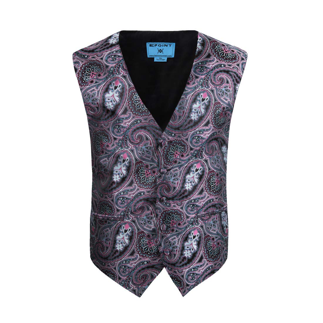 Epoint Men's Formal Paisley Microfiber Tuxedo Vest & Necktie Set - Perfect for Weddings, Prom, and Business Events