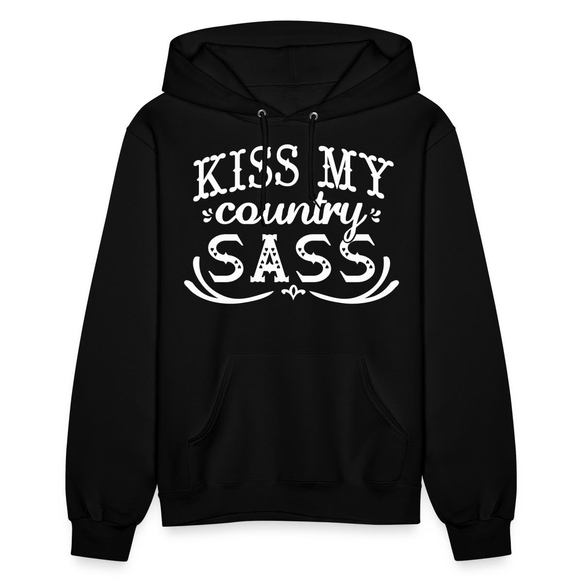 Spreadshirt Kiss My Country Sass Women's Hoodie - Soft & Comfortable Pullover Sweatshirt for Women | Perfect for Casual Wear, Outdoor Activities & Patriotic Events