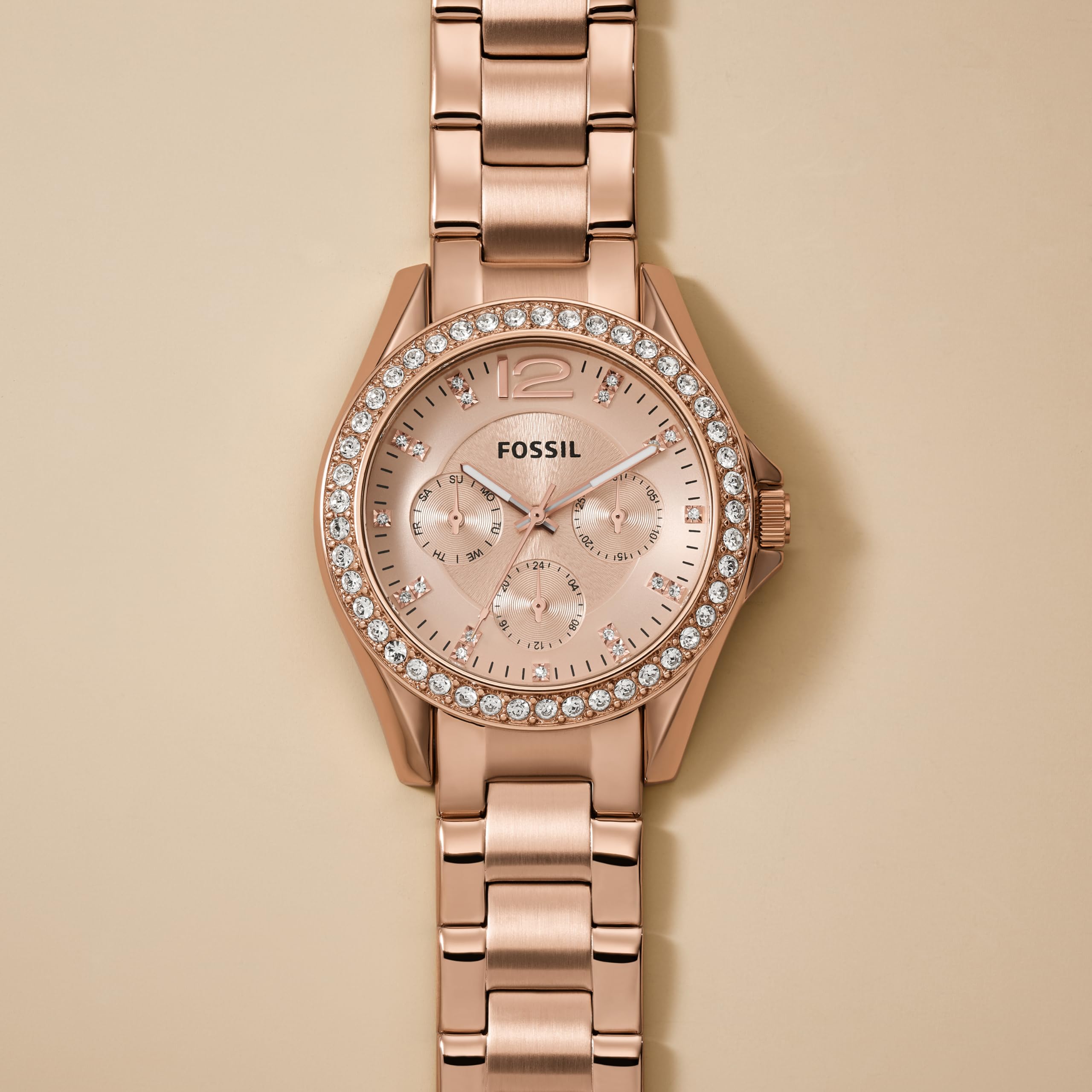 Fossil Women's Riley Multifunction Stainless Steel Watch - Elegant Quartz Timepiece for Work, Casual & Special Occasions