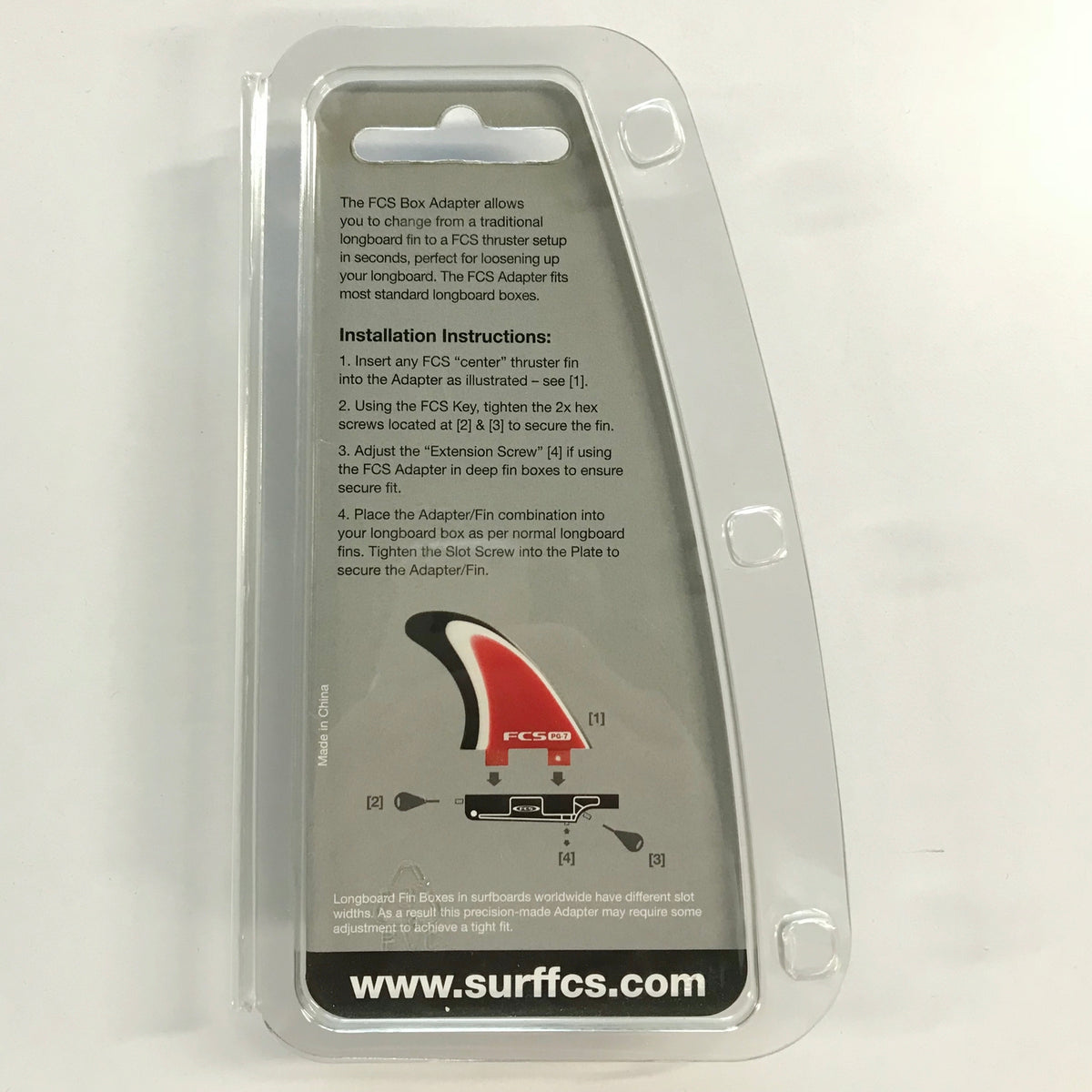 FCS Longboard Surfboard Fin Box Adapter - Compatible with FCS II & FCS 1 for Surfing, Cruising & Carving - Durable & Lightweight for Enhanced Performance