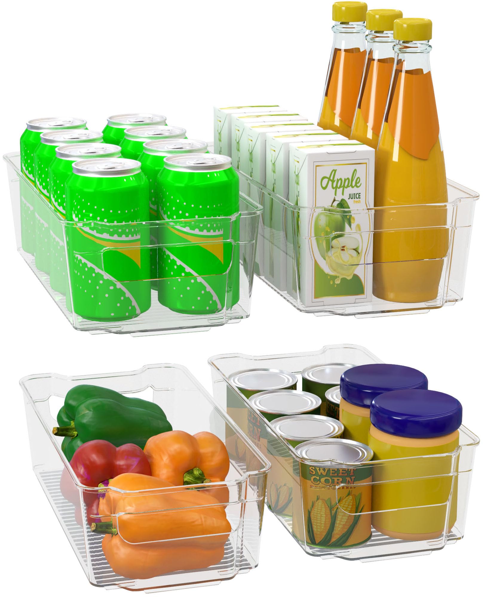Utopia Home - Stackable Refrigerator Organizer Bins for Fridge & Pantry Storage - Medium Size (4 Pack) - Perfect for Kitchen Organization, Food Storage & Decluttering