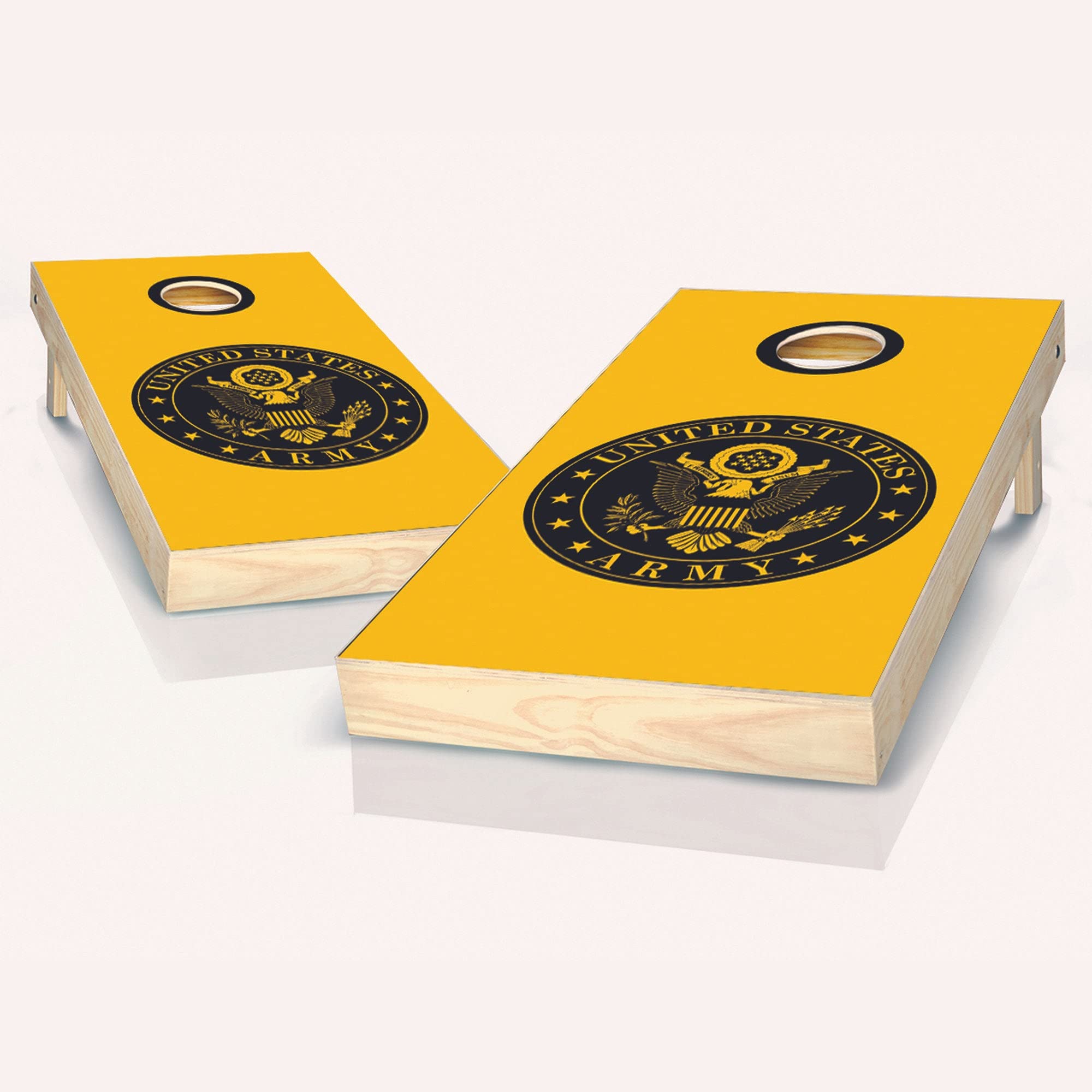 Skip's Garage US Army Seal Cornhole Boards Set - 2 Boards & 8 Bags with Custom Accessories - Premium Outdoor Bean Bag Toss Game for Backyard, Tailgating, and Parties