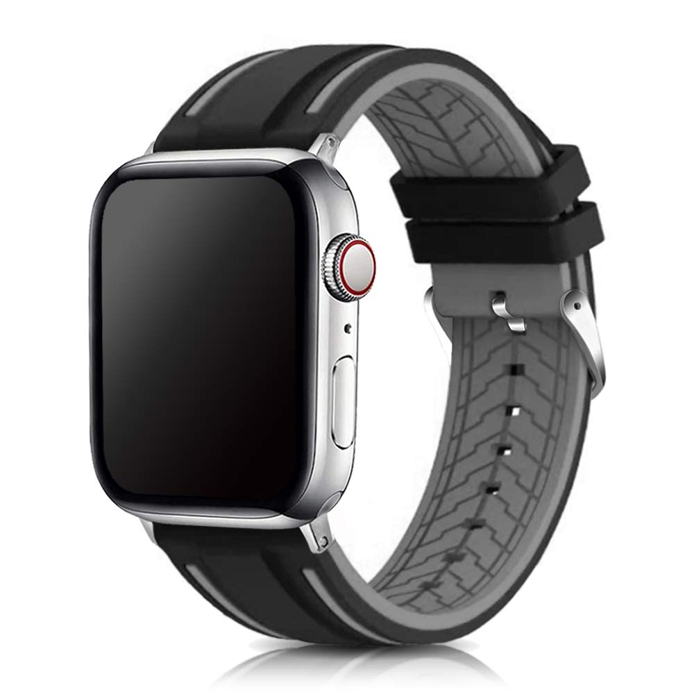 Premium Silicone Sport Band for Apple Watch Series 10/9/8/7/6/5/4/3/Ultra 2/SE - 49mm 42mm Replacement Strap - Diver Style Bicolor Design for Men & Women - Perfect for Workouts, Swimming & Everyday Wear