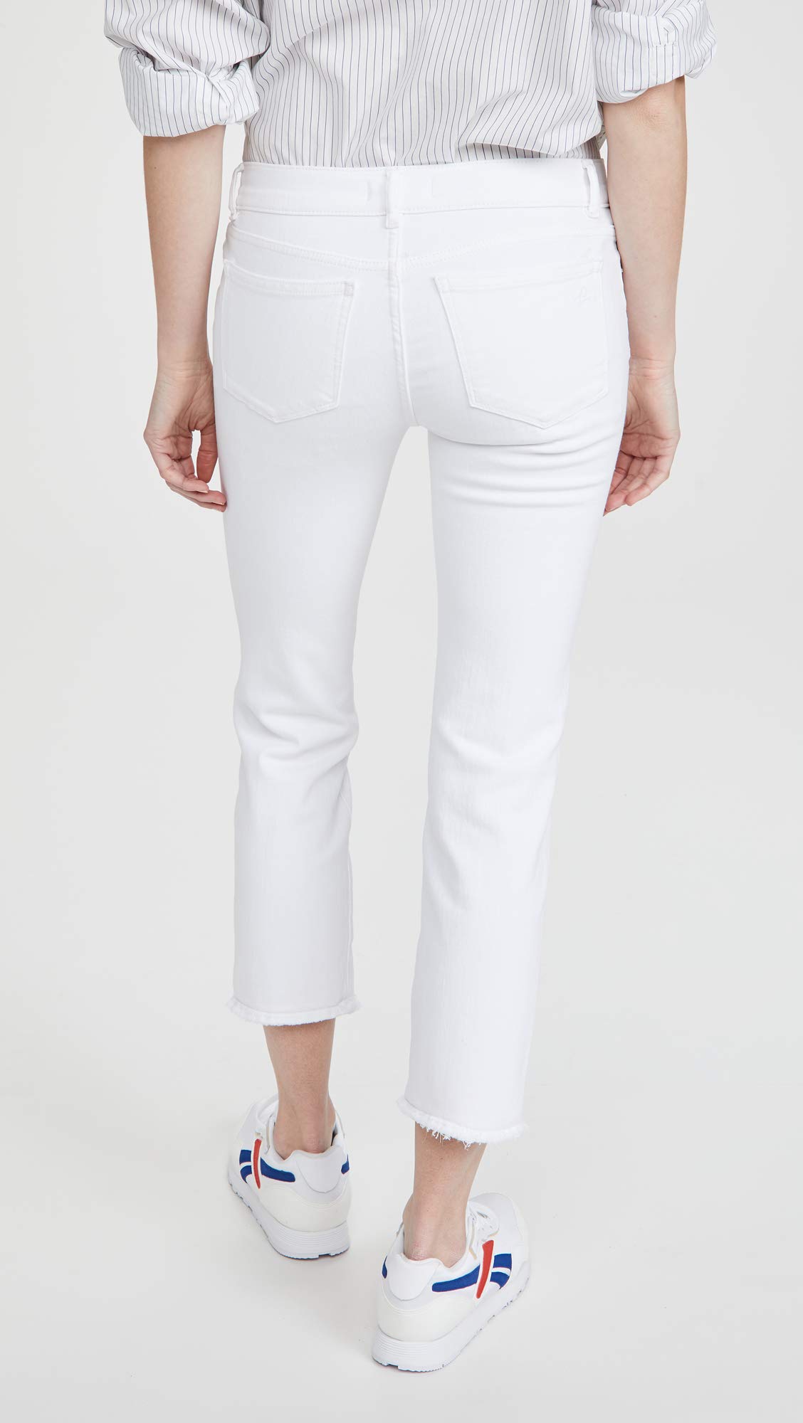 DL1961 Mara Straight Mid-Rise Instasculpt Ankle Jeans in Milk - Perfect for Casual Outings, Office Wear & Date Nights