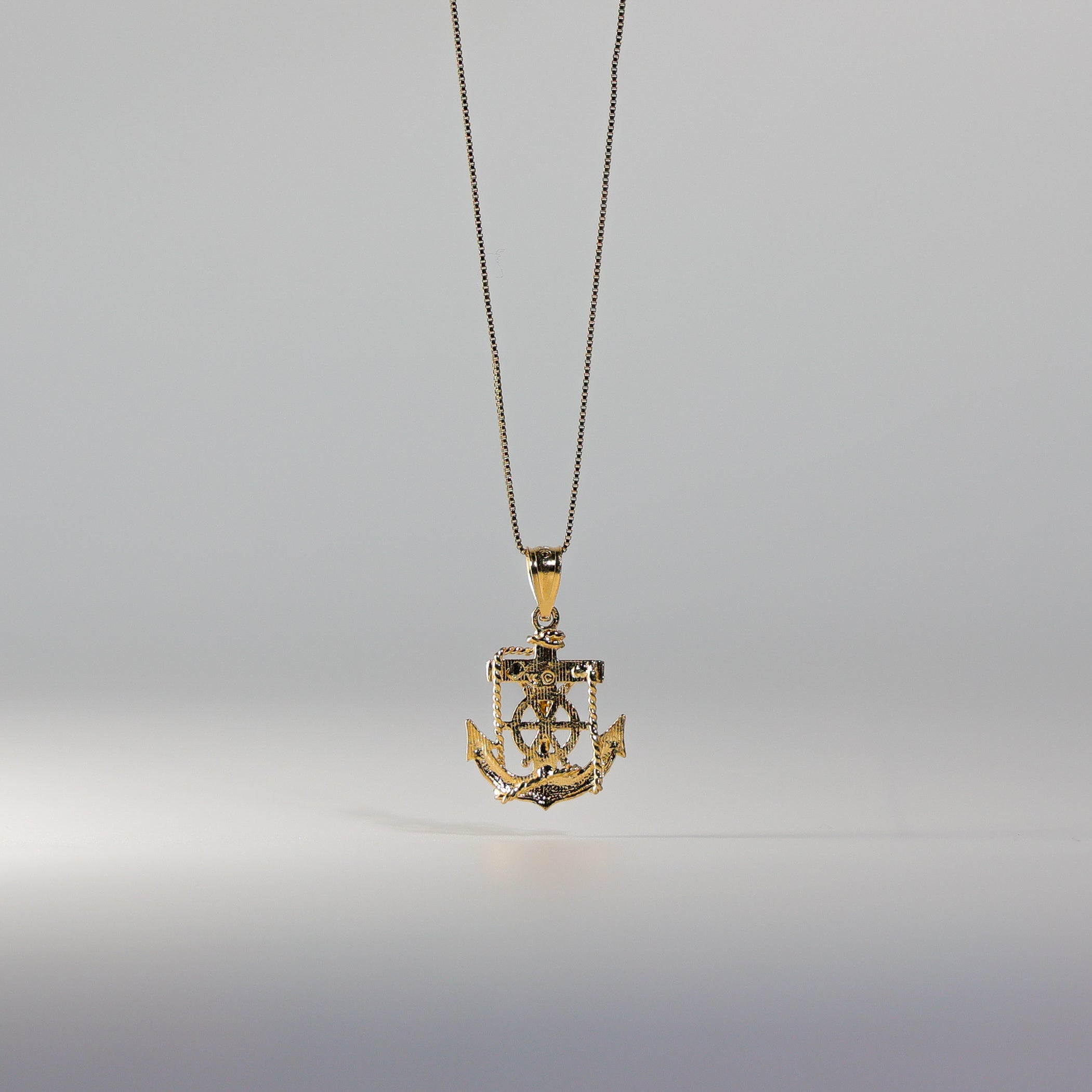 Gold Dainty Mariner Anchor Crucifix Pendant Necklace - Model 1228 | Elegant Religious Jewelry for Women, Perfect for Gifts, Baptism & Everyday Wear