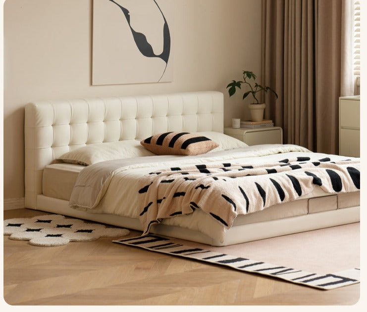 Organic Leather Art Floor Bed - Handcrafted Eco-Friendly Mattress for Adults & Kids - Perfect for Minimalist, Boho & Montessori Bedrooms